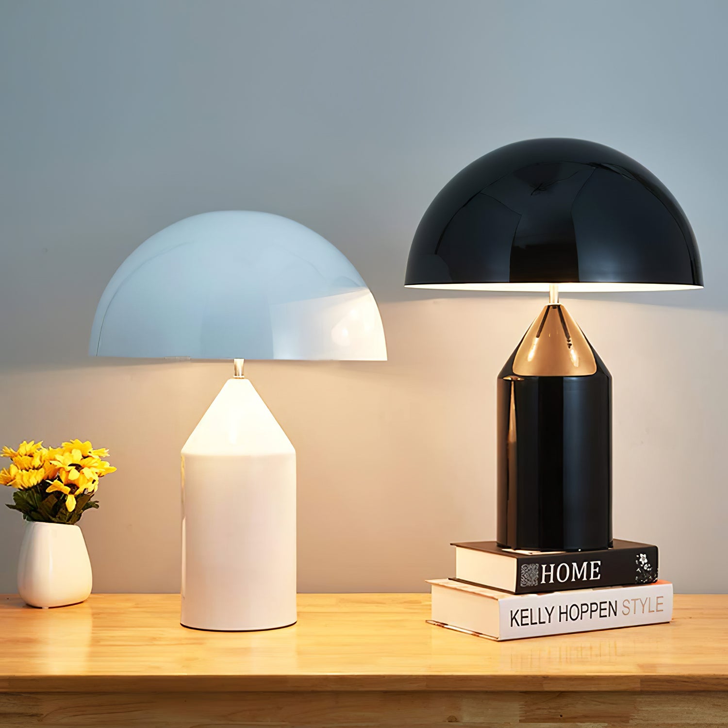 Atollo Metal Table Lamp - Modern LED Desk Lamp for Home & Office, Dimmable Lighting for Bedroom, Living Room, and Study