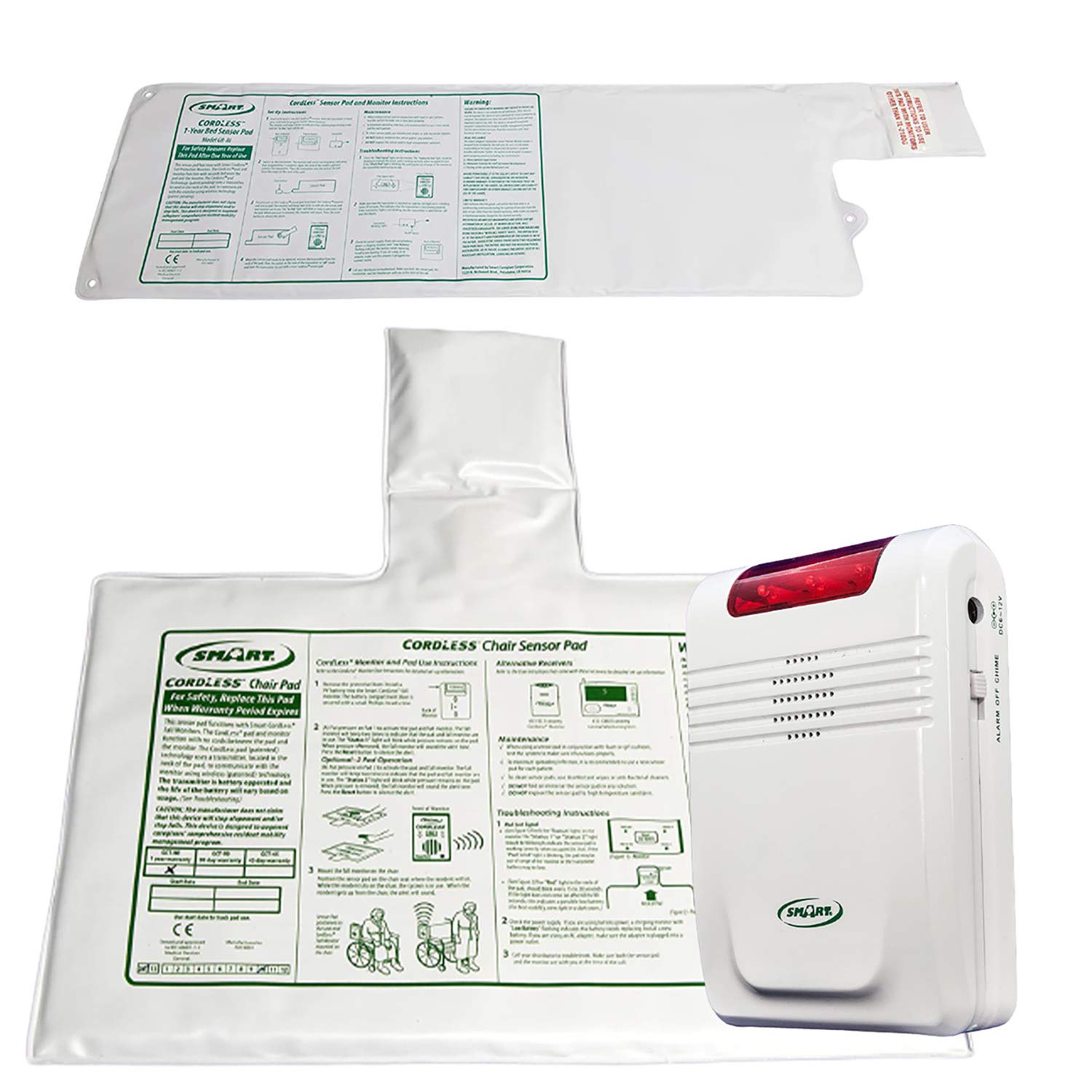 Wireless Bed Alarm with Sensor Pad for Elderly & Patients - Fall Prevention & Safety Alert System for Home Care, Hospitals, and Nursing Homes