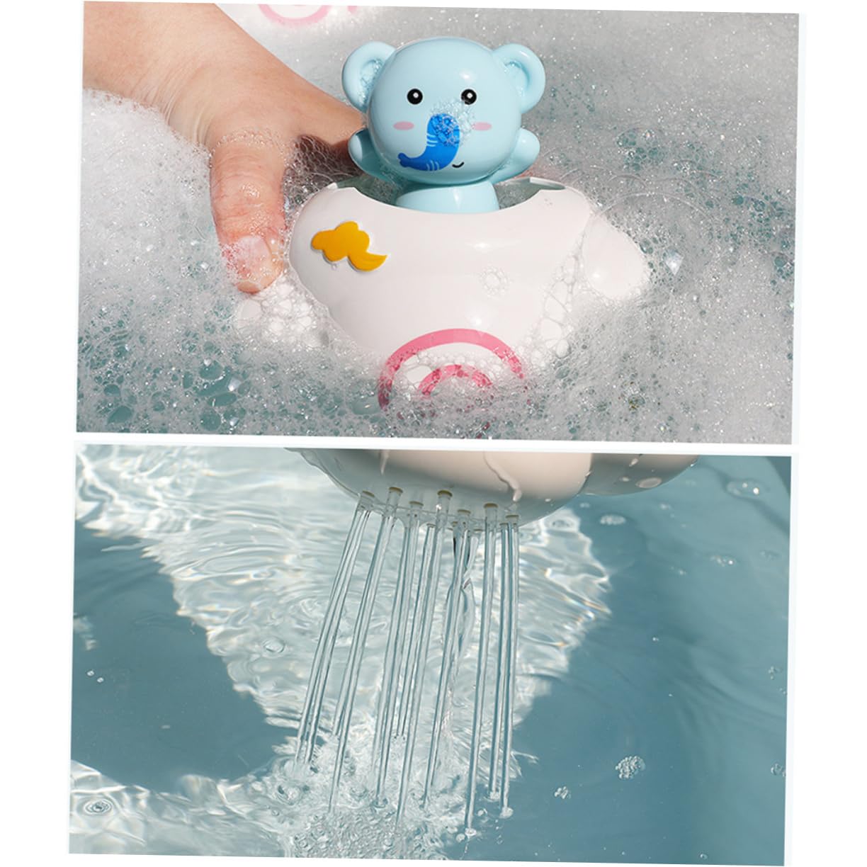 WESIEVYA 3-Piece Bathtub Toy Set with Cartoon Shower Head - Fun Cloud-Shaped Bath Toys for Kids, Perfect for Baby Bath Time and Toddler Play in Tub
