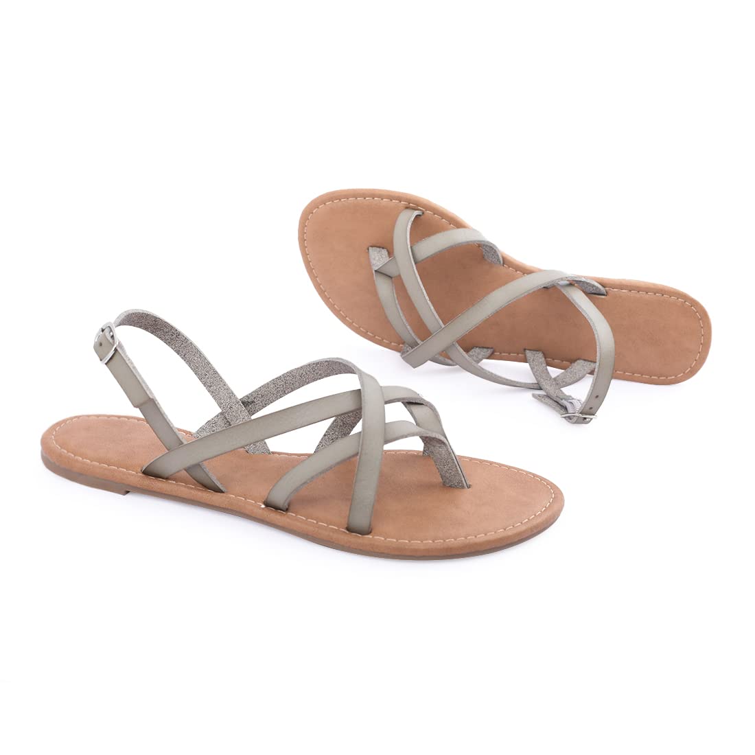 Women's Gladiator Flat Sandals - Strappy Fisherman Sandals with Ankle Strap | Comfortable Summer Beach Walking Shoes for Women