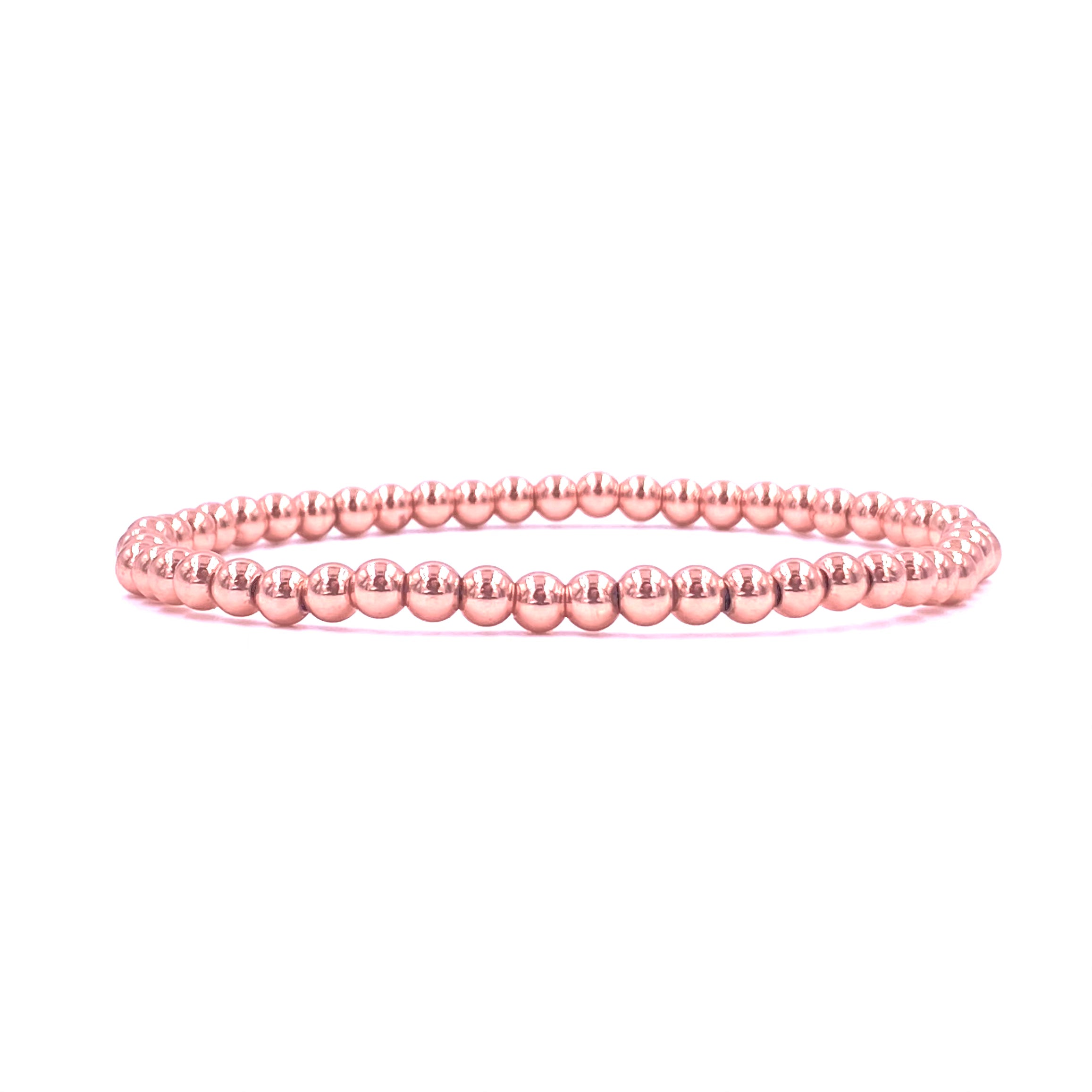 Elegant Ashley Gold Stainless Steel Rose Gold Stretch Beaded Bracelet for Women - Perfect for Parties, Weddings & Everyday Wear