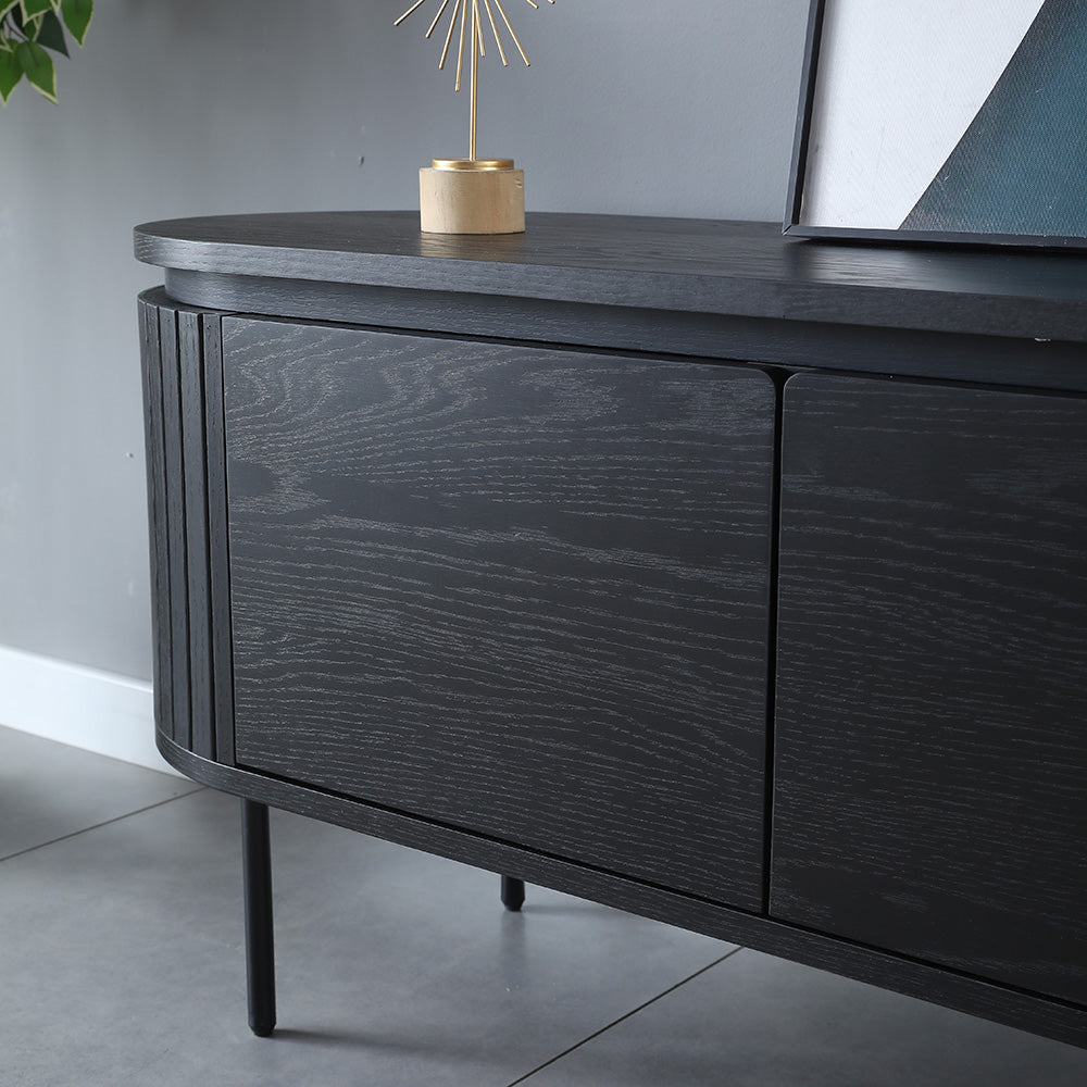 Kaidan 160cm Black TV Stand Entertainment Center - Modern Media Console for Living Room, Bedroom & Home Theater Setup