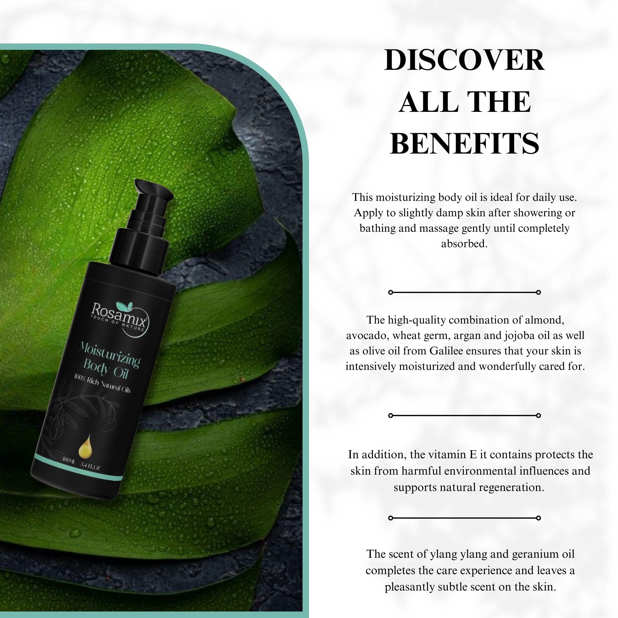 Best Moisturizing Body Oil for Dry Skin - Hydrating & Nourishing - Perfect for Massage, After Shower & Daily Skincare Routine