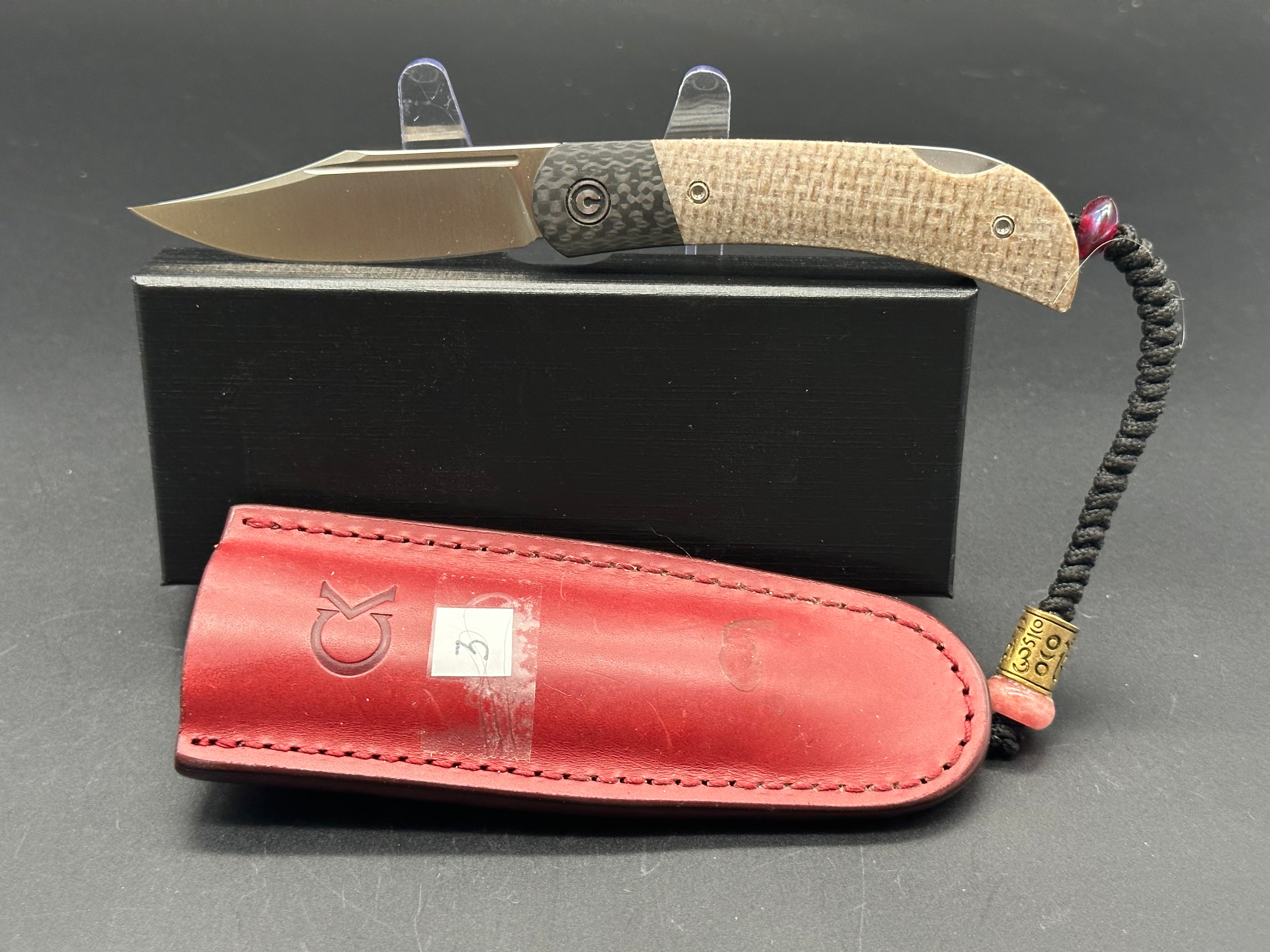 Civivi Appalachian Drifter 2 Folding Knife with Premium CK Tuscany Leather Sheath - EDC Pocket Knife for Camping, Hiking & Outdoor Adventures