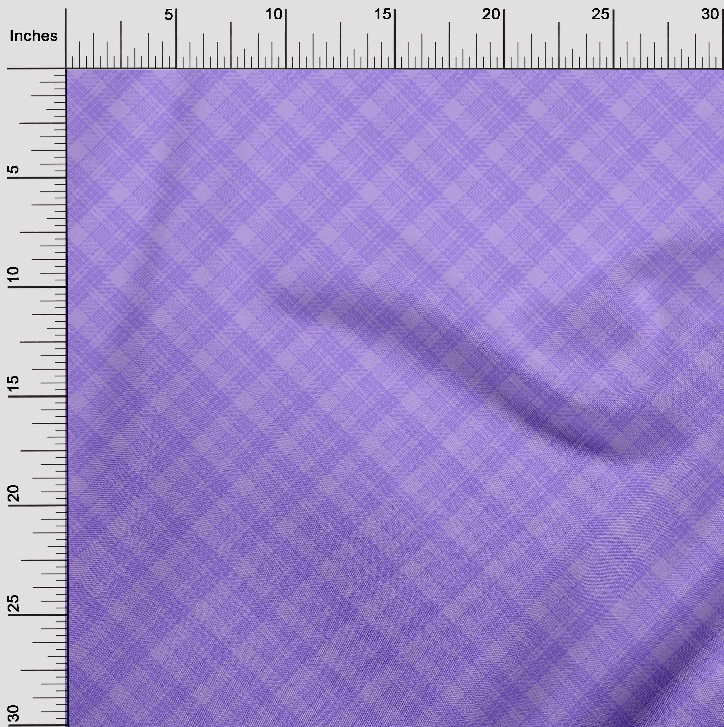 oneOone Polyester Spandex Violet Check Print Fabric by The Yard - 56 Inch Wide Dress Material for DIY Fashion & Home Decor Projects (Style #679)