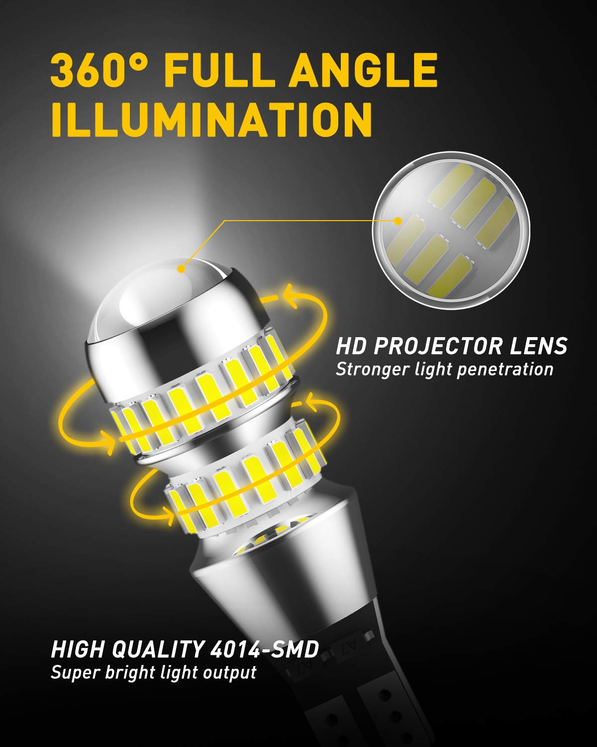 AUXITO 912 921 LED Reverse Backup Light Bulbs & 3156 3157 LED Bulbs - Super Bright White 6000K, Pack of 4 - Perfect for Trucks, SUVs, Cars, and Trailers - Enhanced Nighttime Visibility and Safety