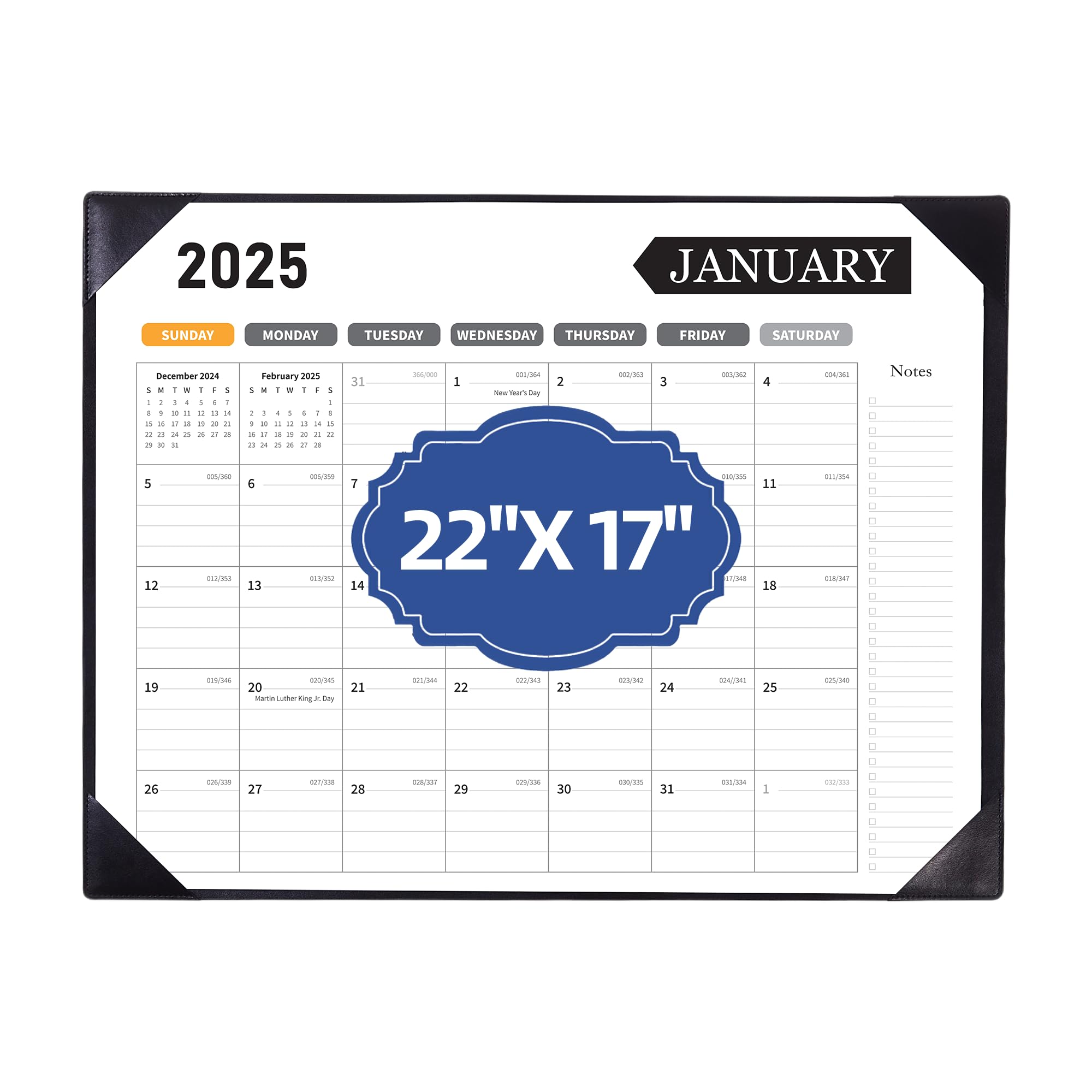 2025-2026 18-Month Large Desk Calendar with Protective Pad - 22x17 Inches, January 2025 to June 2026 - Perfect for Home, Office, School & Classroom Organization | Desk Protector & Planning Tool