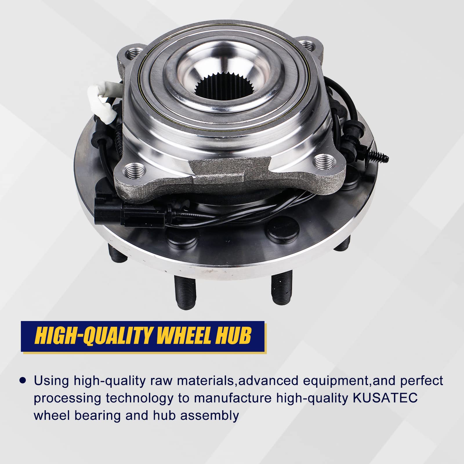 KUSATEC Wheel Hub Bearing Assembly for Ram 2500 3500 2013-2018 - ABS 8 Lug for Off-Road & Towing