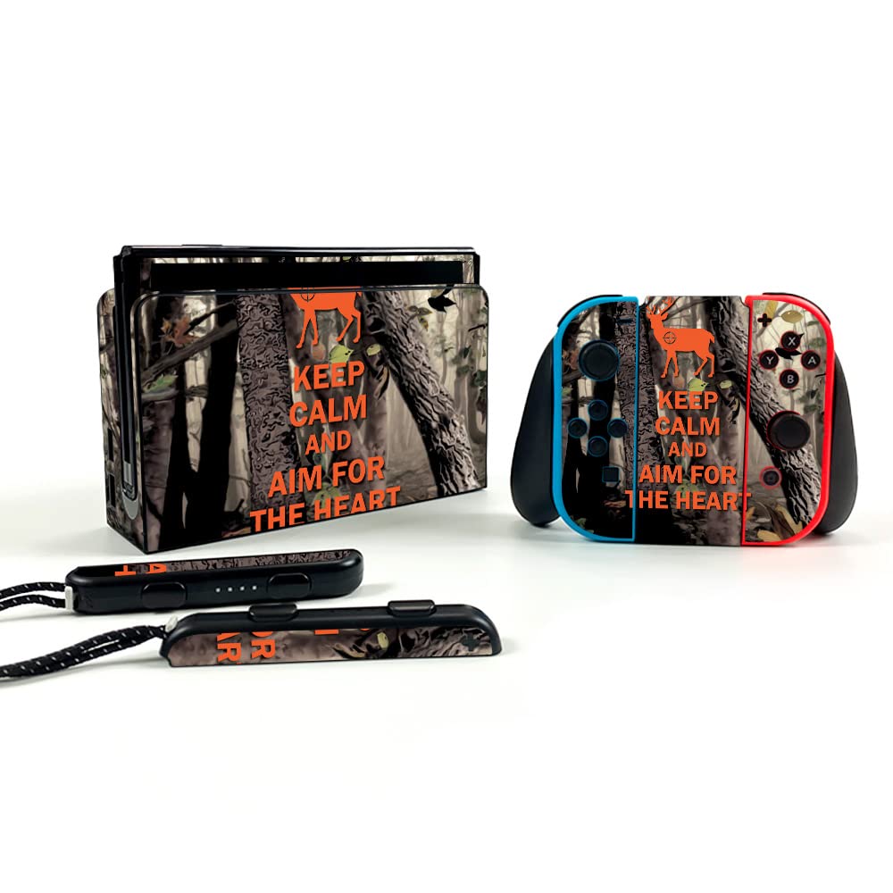 MightySkins Protective Vinyl Decal Wrap Cover for Nintendo Switch OLED - Deer Hunter Design | Durable, Easy to Apply & Remove | Made in USA | Perfect for Gaming, Travel & Personalization