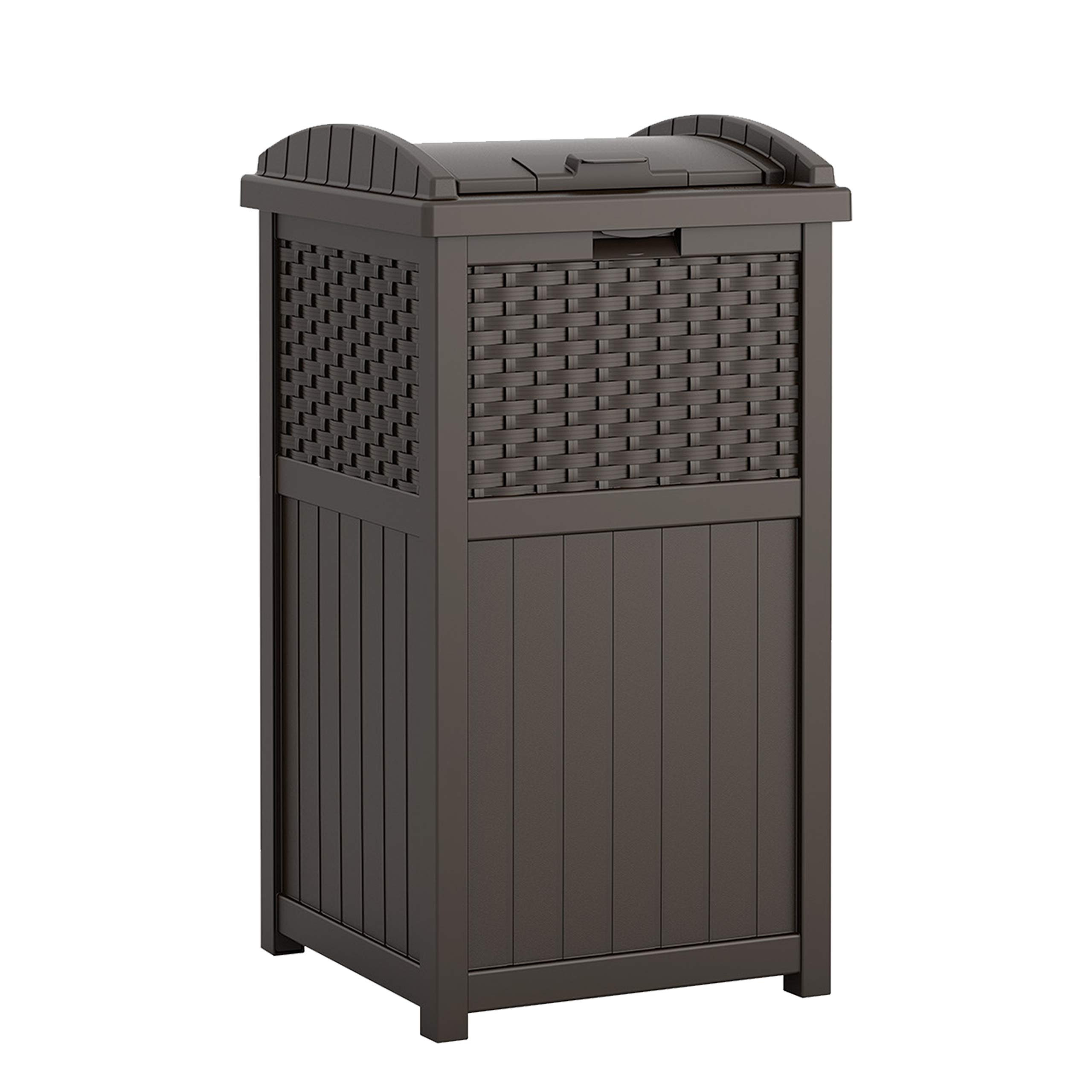 Suncast 73-Gallon Medium Deck Box & 33-Gallon Hideaway Can Resin Outdoor Storage Container - Perfect for Patio, Garden, Backyard Organization & Waste Management