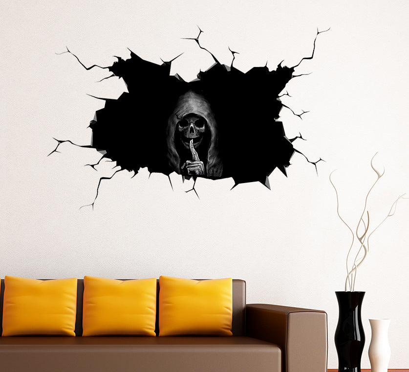 Spooky Halloween Skull Wall Decal Sticker - Gothic Home Decor for Party, Haunted House & Seasonal Celebration