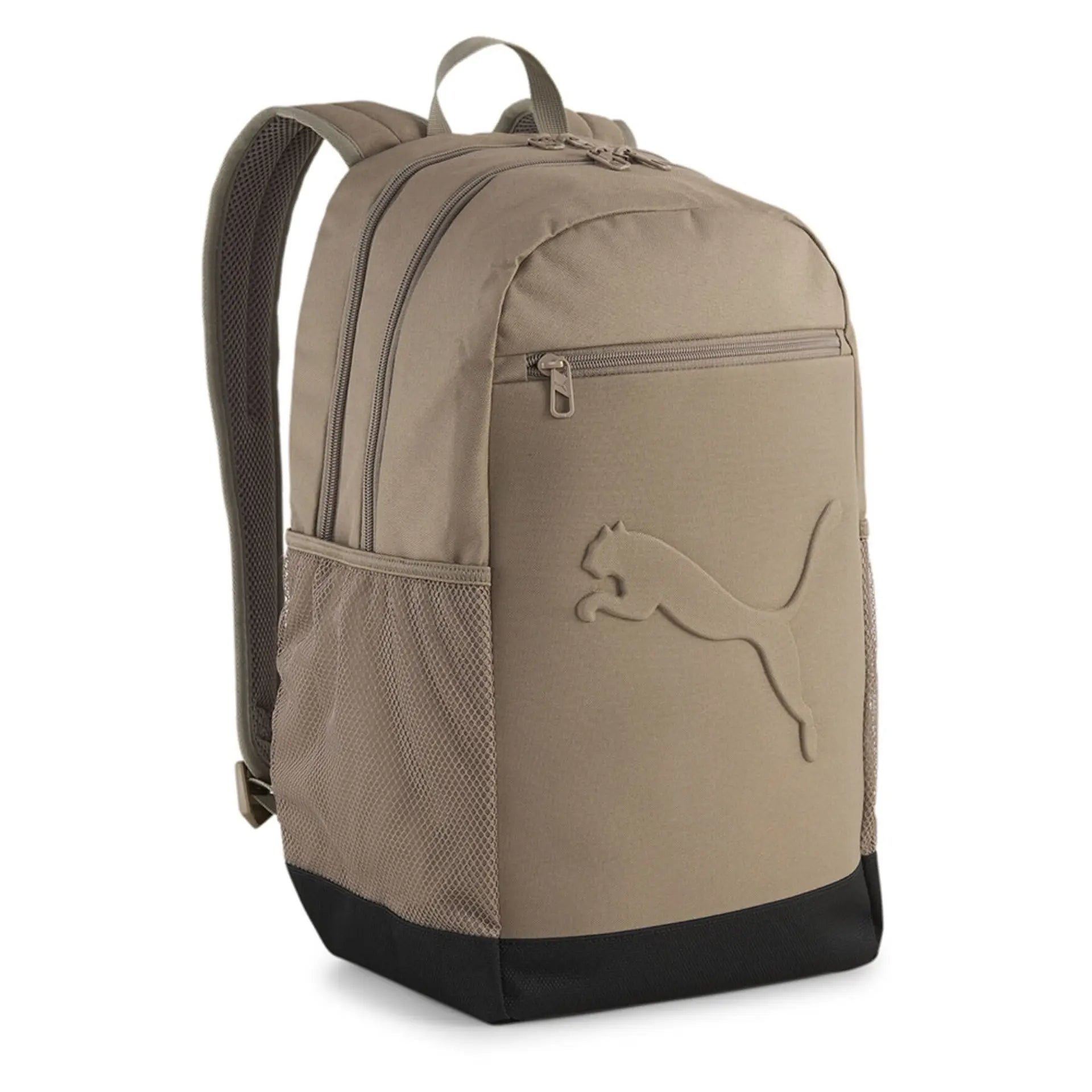 PUMA BUZZ TAUPE Backpack for Men & Women - Lightweight Durable Laptop Backpack for School, Work & Travel - Water Resistant College Backpack with USB Charging Port (Taupe)