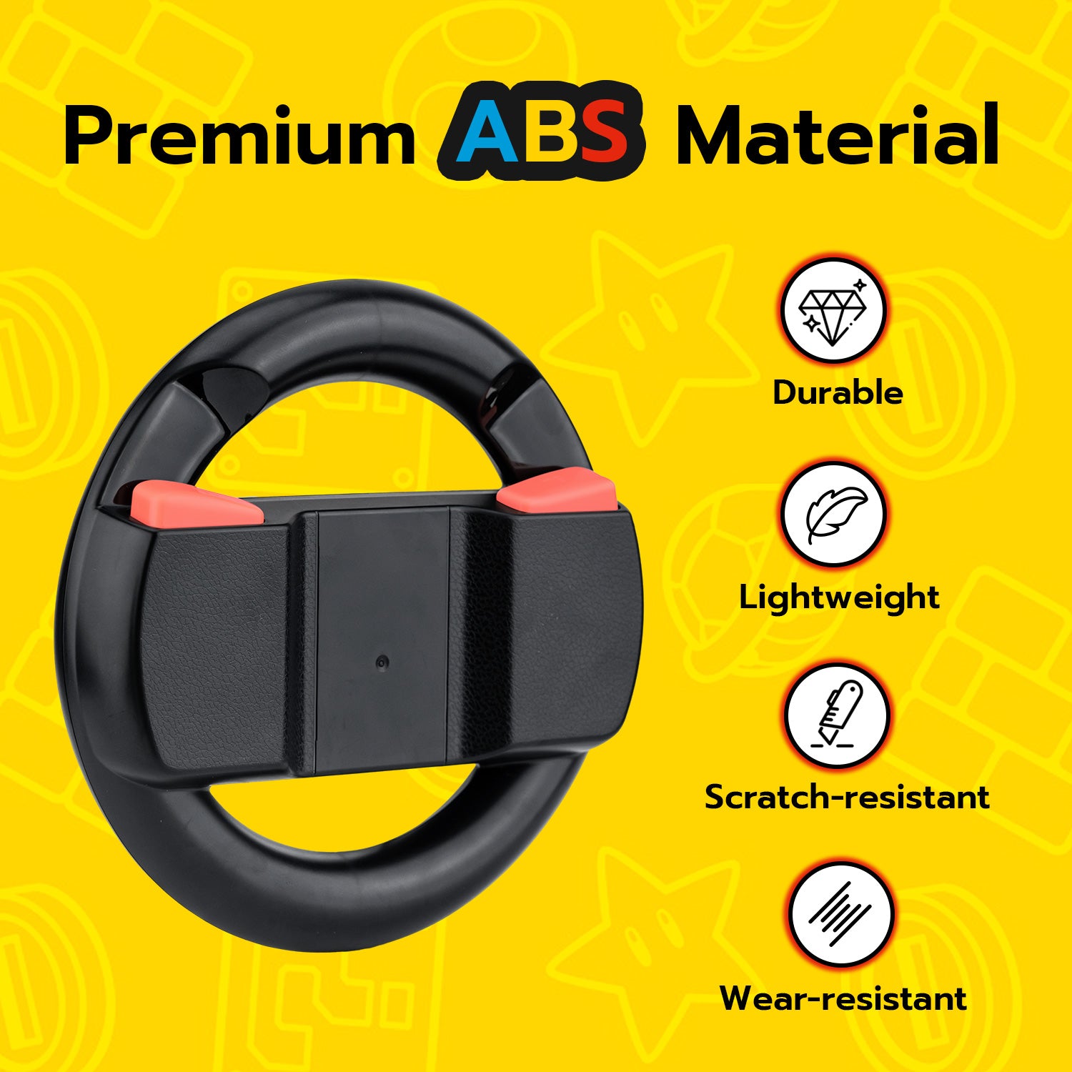 DOBE Black Steering Wheel Controller for Nintendo Switch & Joy-Con - Enhanced Gaming Experience for Racing & Sports Games (Model TNS 3196) | Perfect for Mario Kart, Asphalt & Family Game Nights