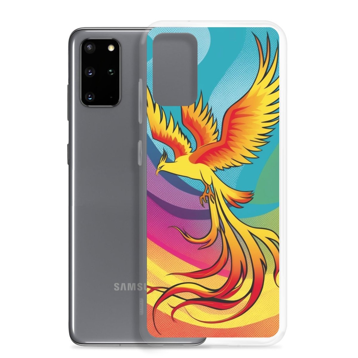 Premium Clear Phone Case for Samsung Galaxy Series - Slim Protective Cover with Rising Phoenix Design - Perfect for Everyday Use, Travel & Work