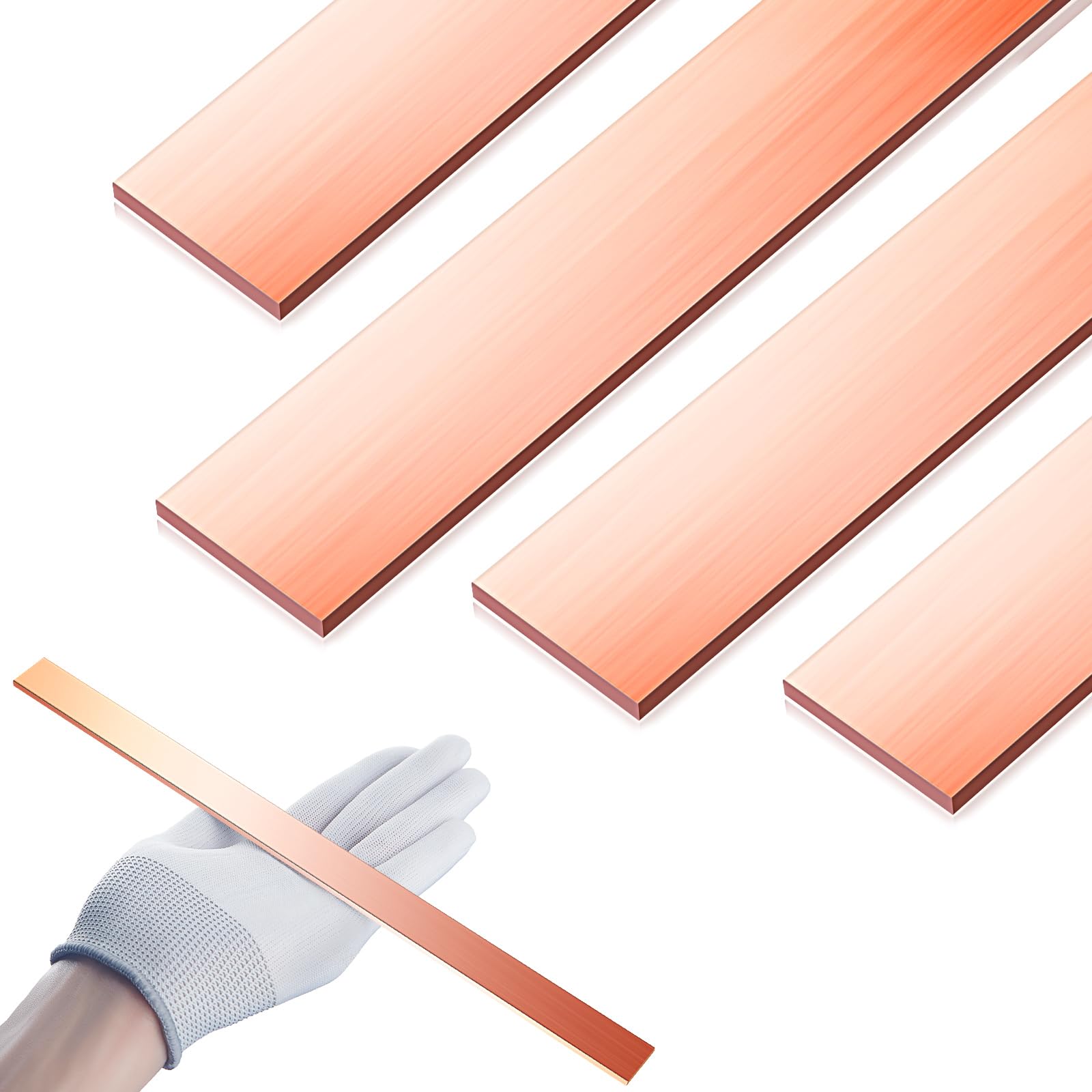 2PCS C110 Pure Copper Flat Bar, 5/32