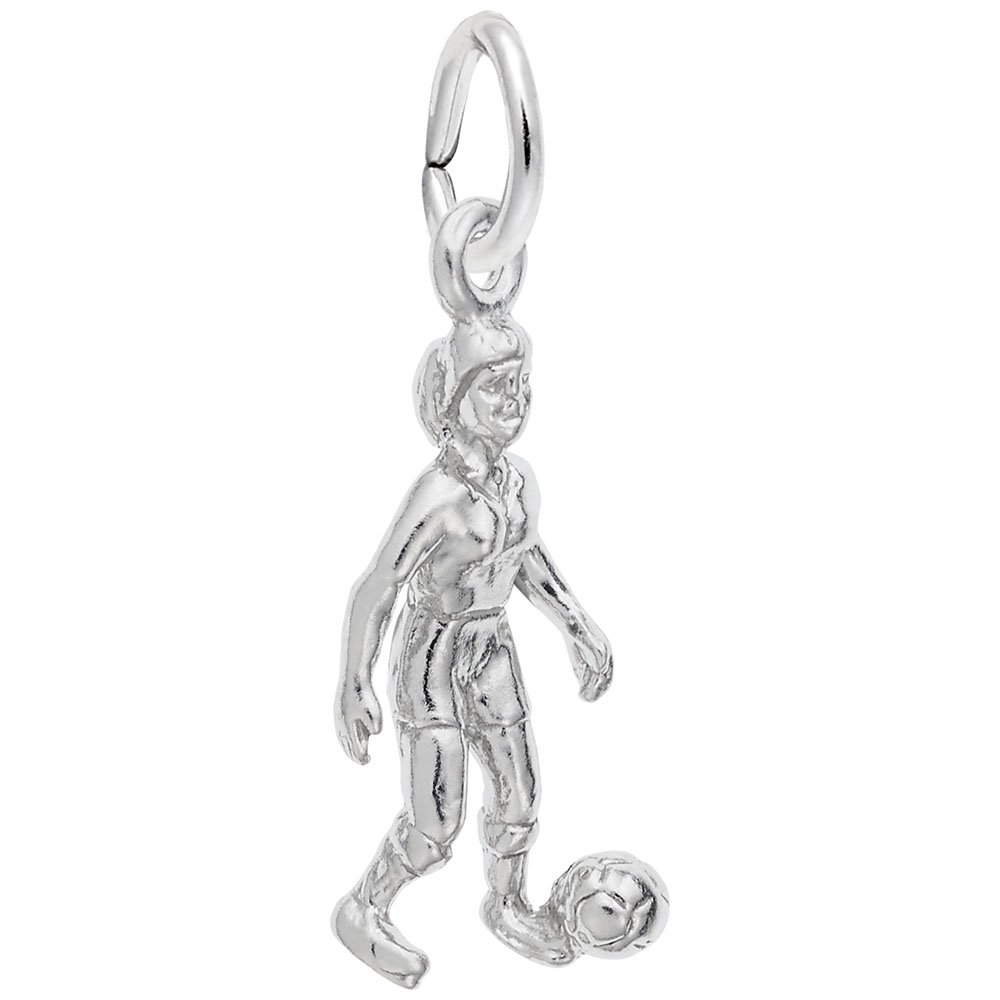 Women's Soccer Charm Pendant - Sterling Silver Soccer Ball Charm for Bracelets & Necklaces - Perfect for Soccer Fans, Players & Gift Giving