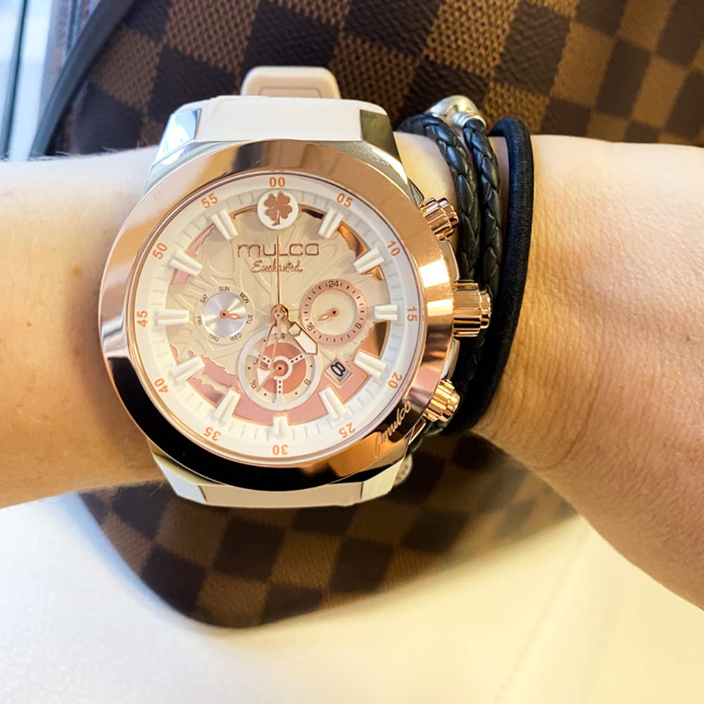 Mulco Women's Watch - Silver Stainless Steel with Rose Gold & Mother of Pearl - for Elegant Occasions
