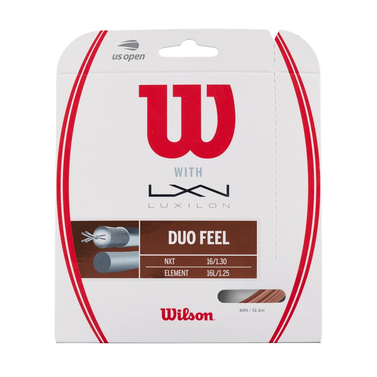 Wilson Duo Tennis String Set - Yellow, Bronze & Grey | High-Performance Tennis Strings for Enhanced Playability & Durability | Perfect for Competitive Matches & Training Sessions