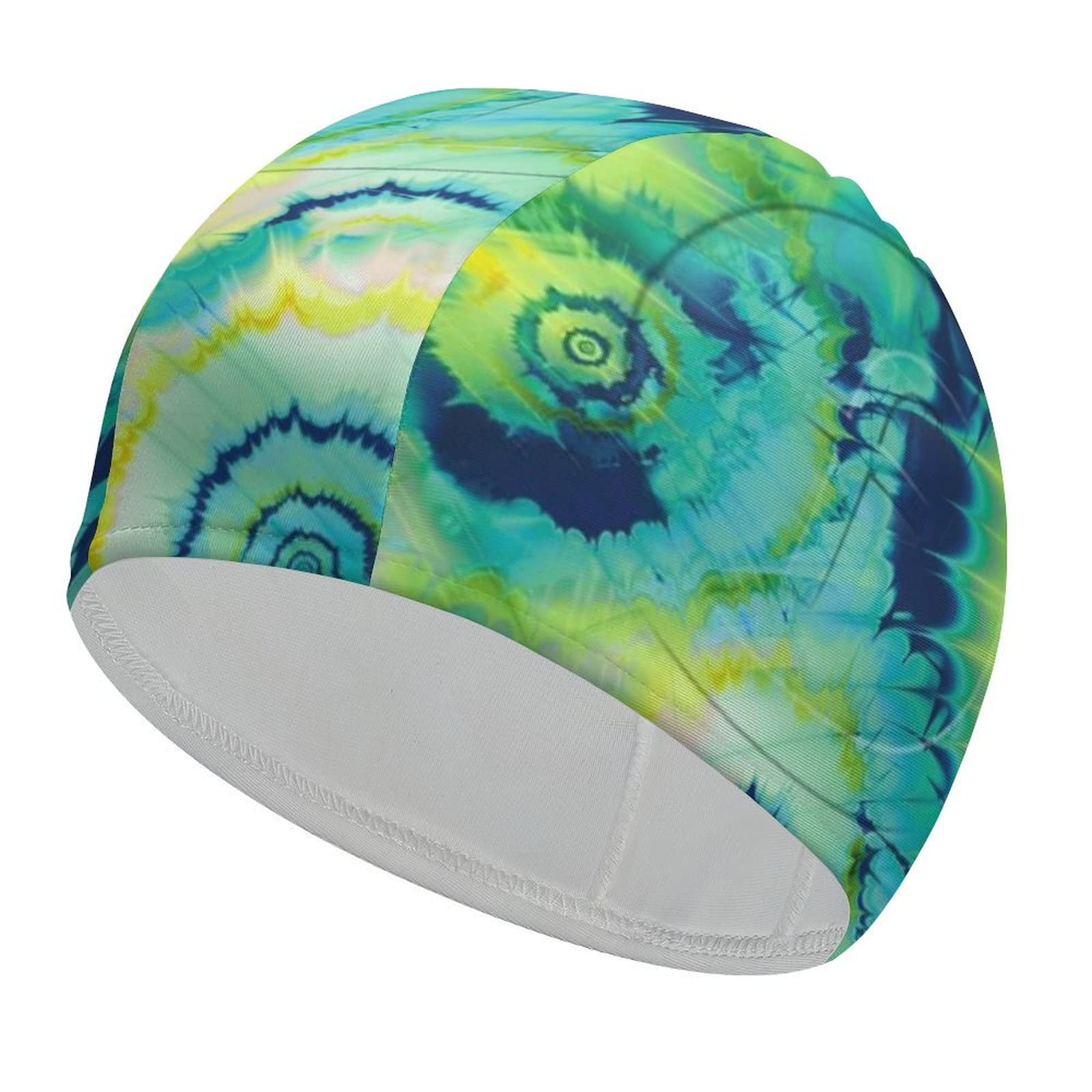 Tie-Dyed Swim Cap - High Elasticity Swimming Cap for Women, Men & Kids - Breathable Hair Protection for Long & Short Hair - Perfect for Pool, Beach & Water Sports