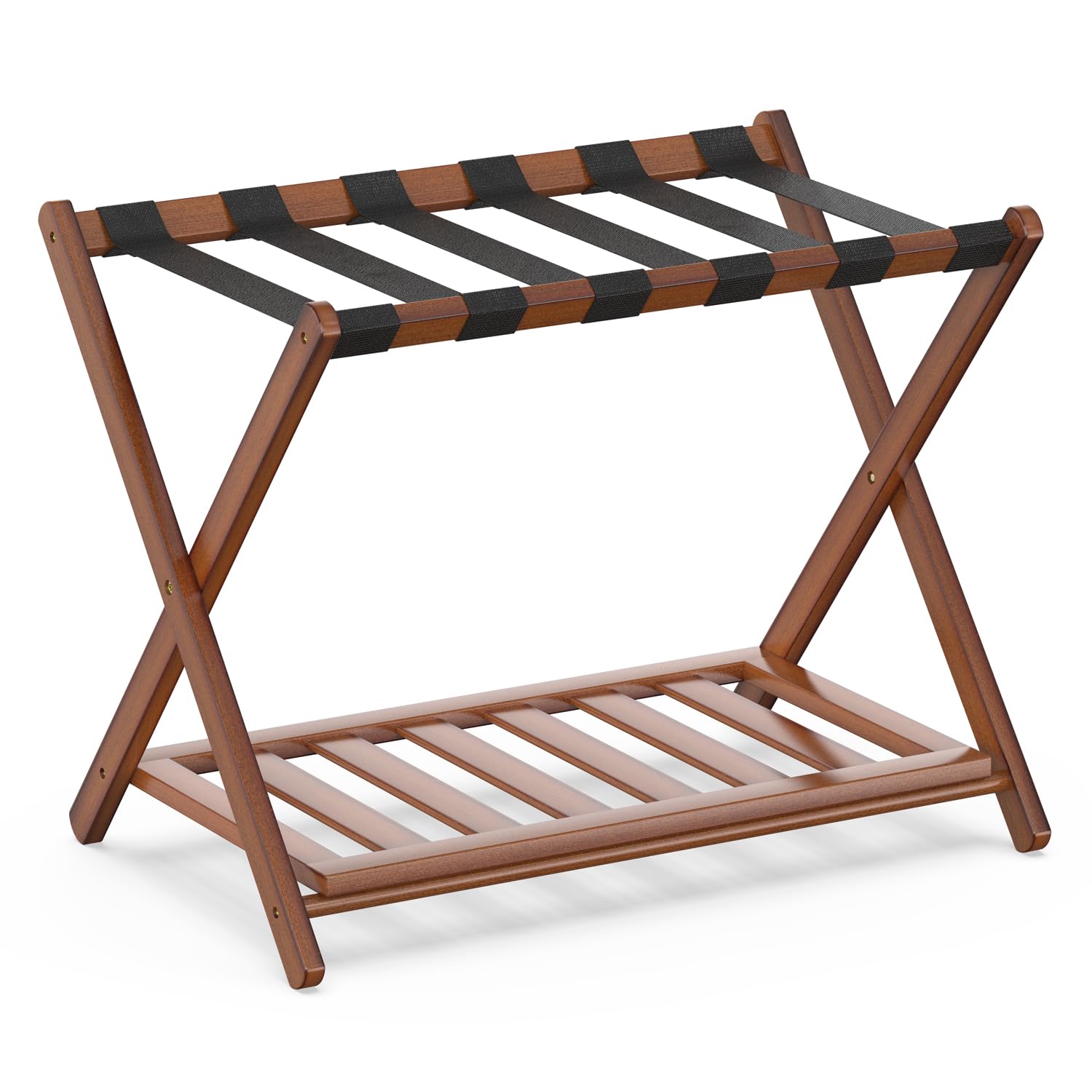 2 Pack Bamboo Luggage Rack for Guest Room & Hotel - 26.77