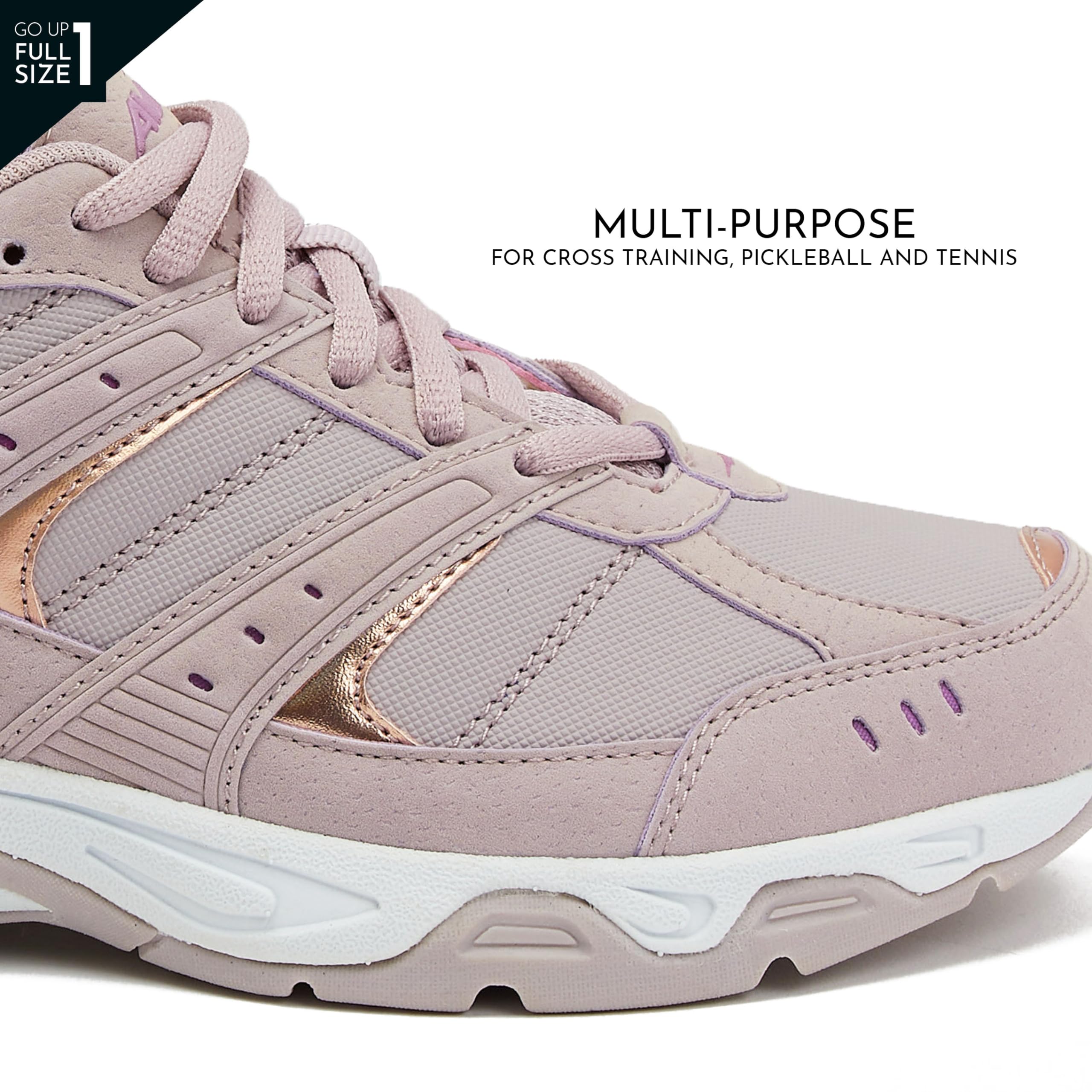 Avia Verge Women's Sneakers - Lightweight Tennis, Court, Cross Training & Pickleball Shoes with Arch Support | Wide & Medium Width Options | Classic Black & White | Perfect for Gym, Workouts & Casual Wear
