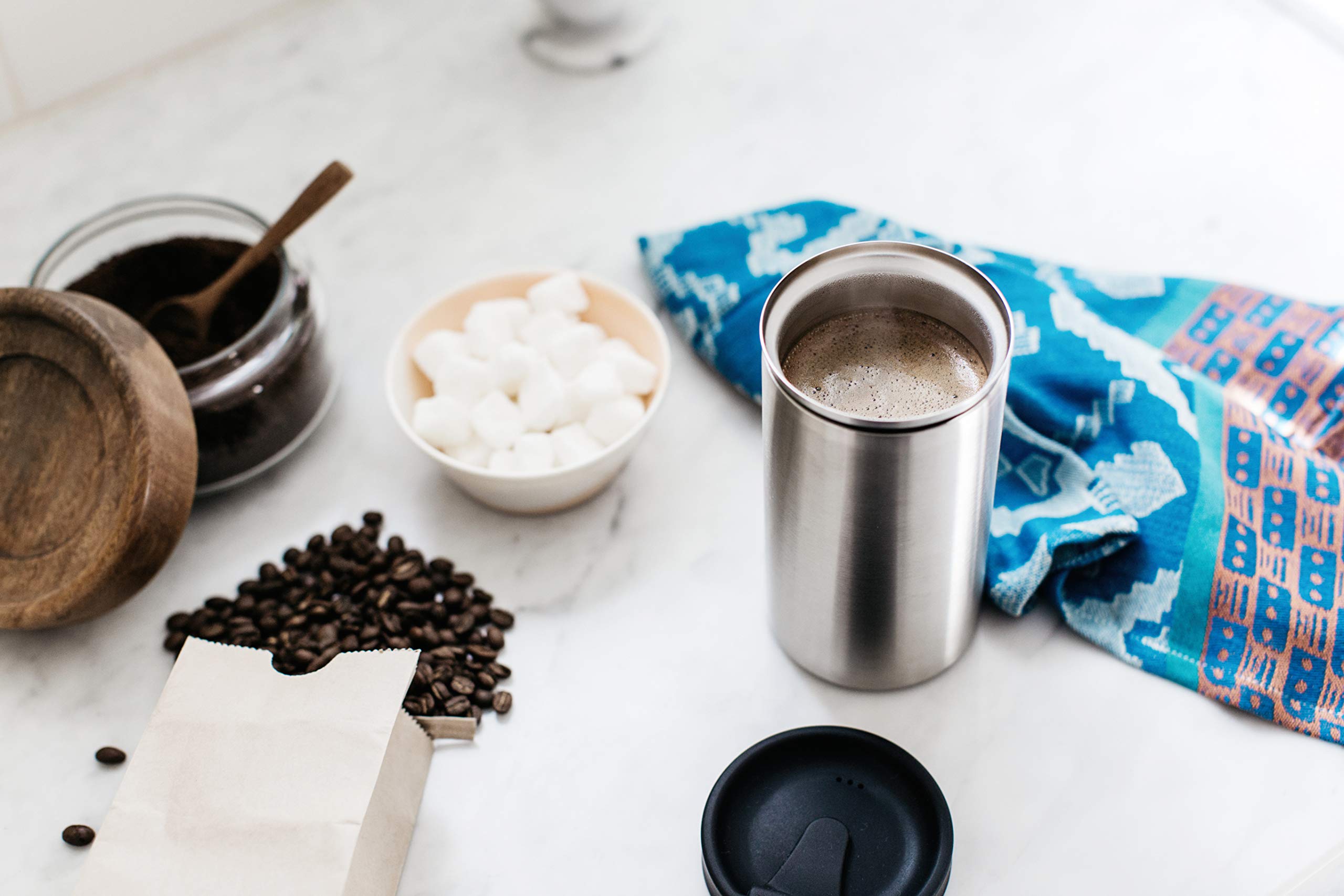 Bobble French Press Coffee Maker with Insulated Stainless Steel Travel Mug - 13oz Portable Coffee Press for Camping, Office & Commuting (Copper)