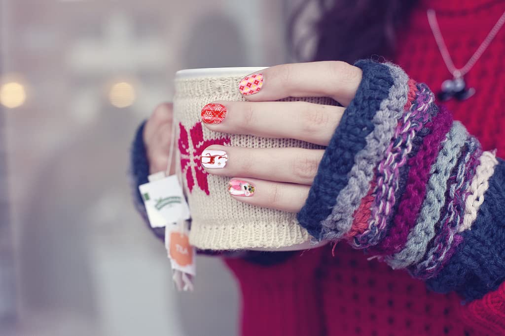 2PCS Christmas Nail Art Stickers - Snowman & Snowflake Water Transfer Nail Wraps for Gel Polish | Full Cover Holiday Nail Decals | Perfect for Christmas Parties, Gift Giving & Winter Nail Designs