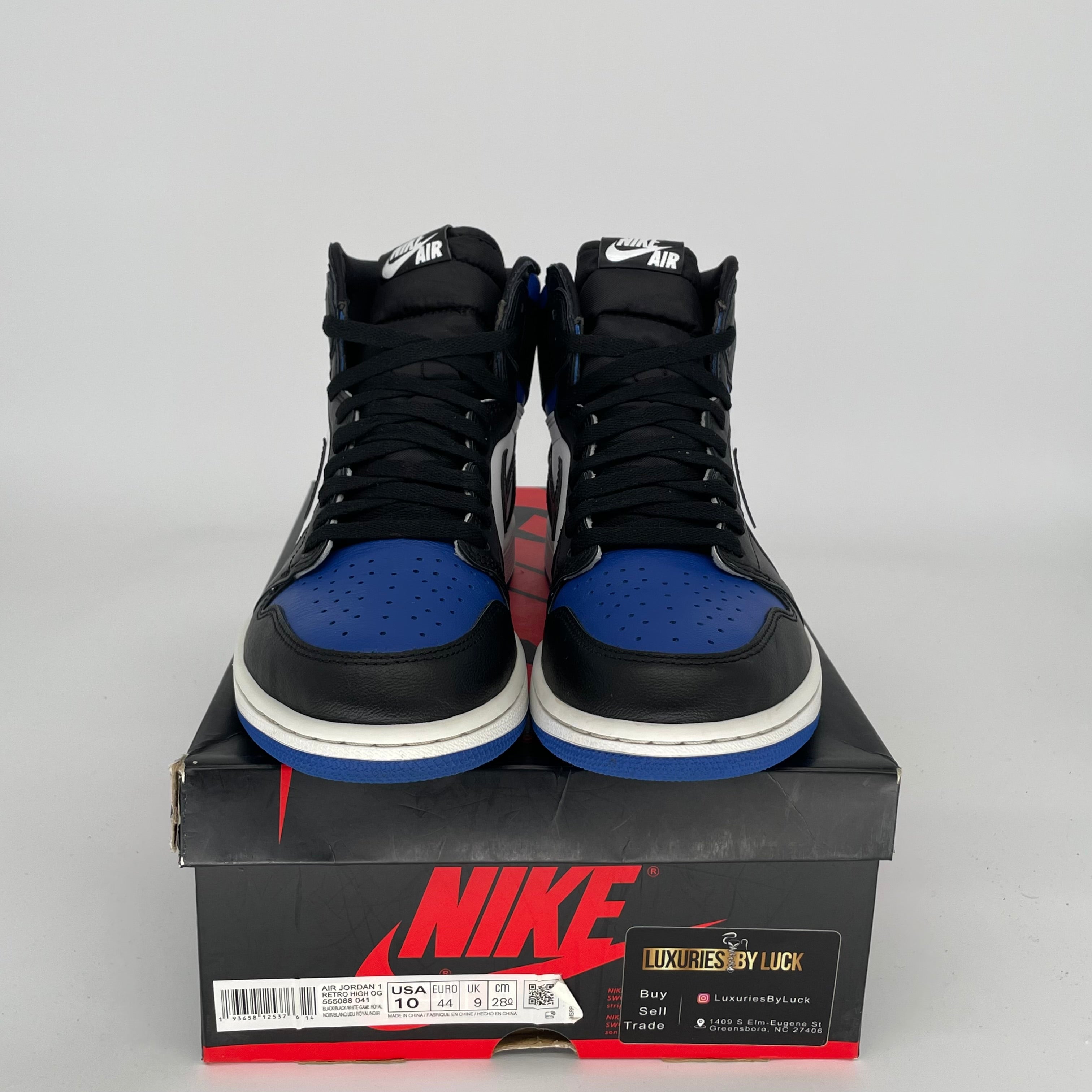 AIR JORDAN 1 ROYAL TOE Men's Basketball Shoes - Size 10 (555088-041) | Retro High OG Sneakers for Streetwear & Casual Outfits