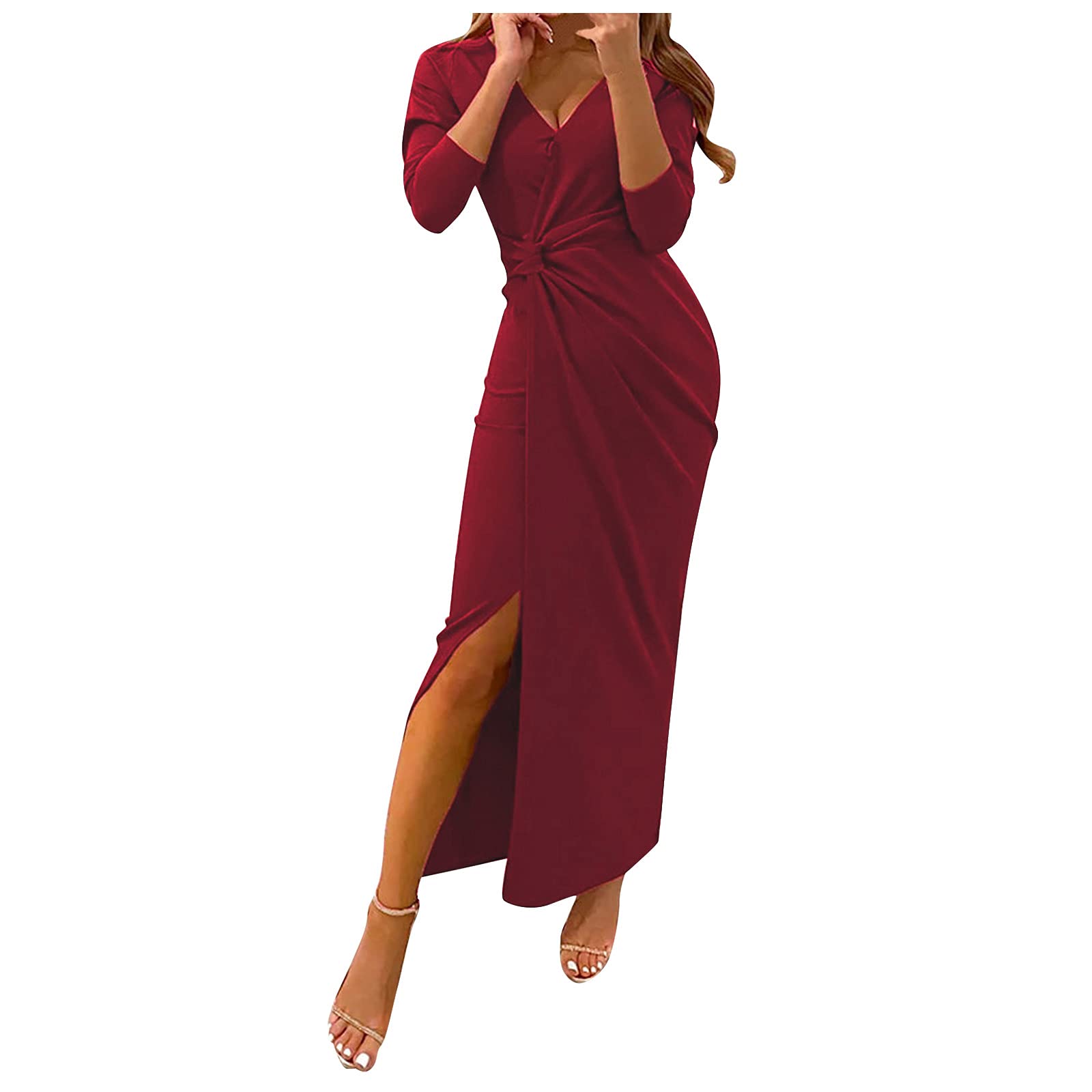 Elegant Long Sleeve Women's Party Dress for Wedding, Beach & Special Occasions | Graceful Black Tie Evening Gown for Formal Events & Night Out