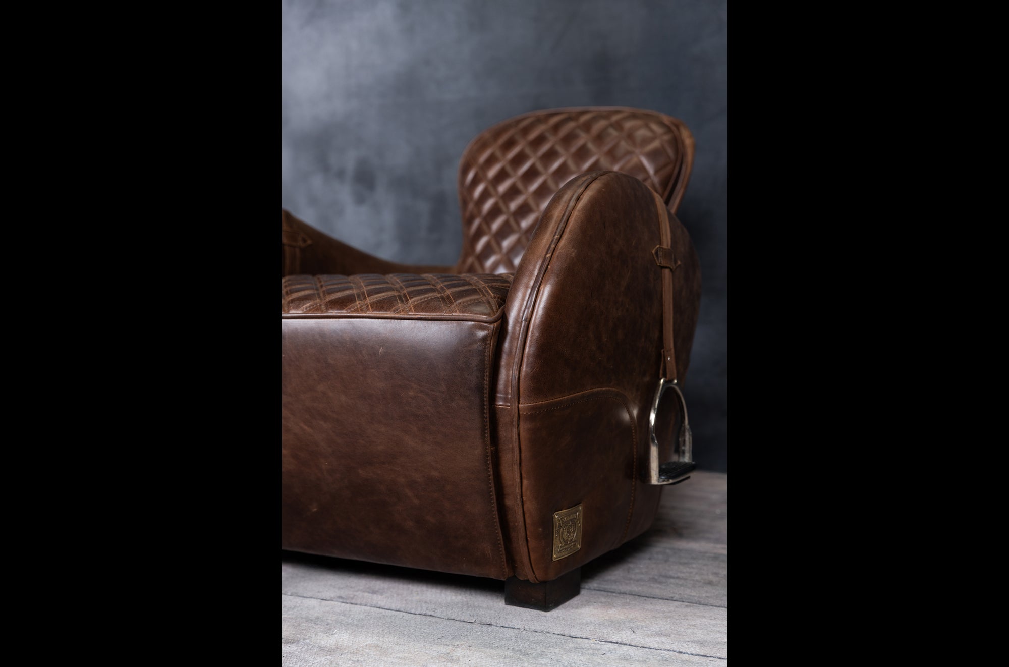 Premium Equestrian Leather Chair & Ottoman Set - Handcrafted Genuine Leather Living Room Seating for Home & Office - Perfect for Lounging, Relaxing & Decorating Your Space