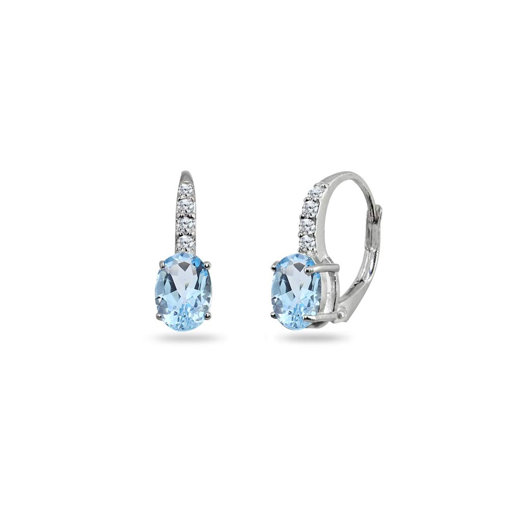 7x5mm Oval Cut Birthstone Earrings for Women – Genuine & Synthetic Gemstone Leverback, Drop, Huggie & Dangle Earrings in Silver | Perfect for Gifts, Weddings & Everyday Wear