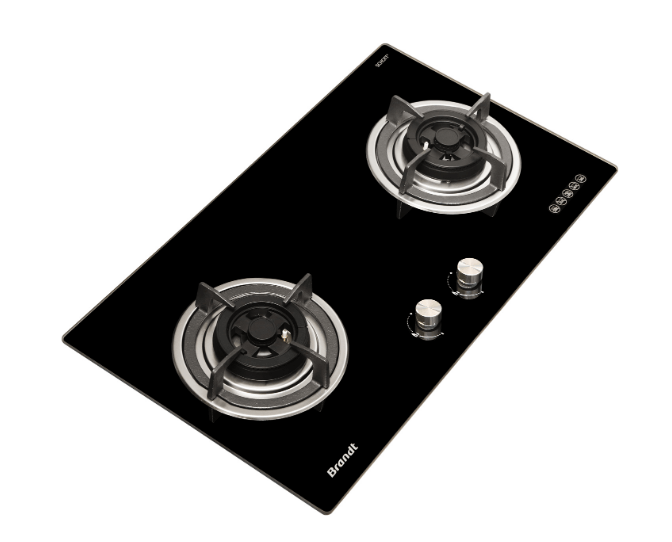 Brandt TG2282BBL 2-Burner Built-In Gas Hob with Battery Ignition - Perfect for Kitchen Remodeling & Outdoor Cooking