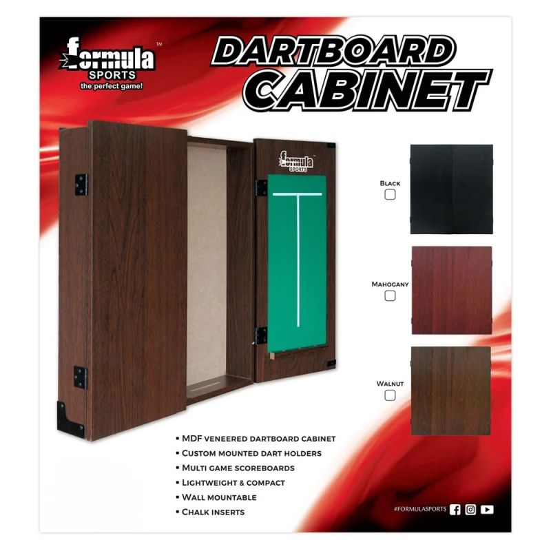 Premium Plain MDF Dartboard Cabinet - Regulation Size Professional Dart Board Case with Hinged Door & Scoreboard - Perfect for Home Game Rooms, Bars, and Man Caves