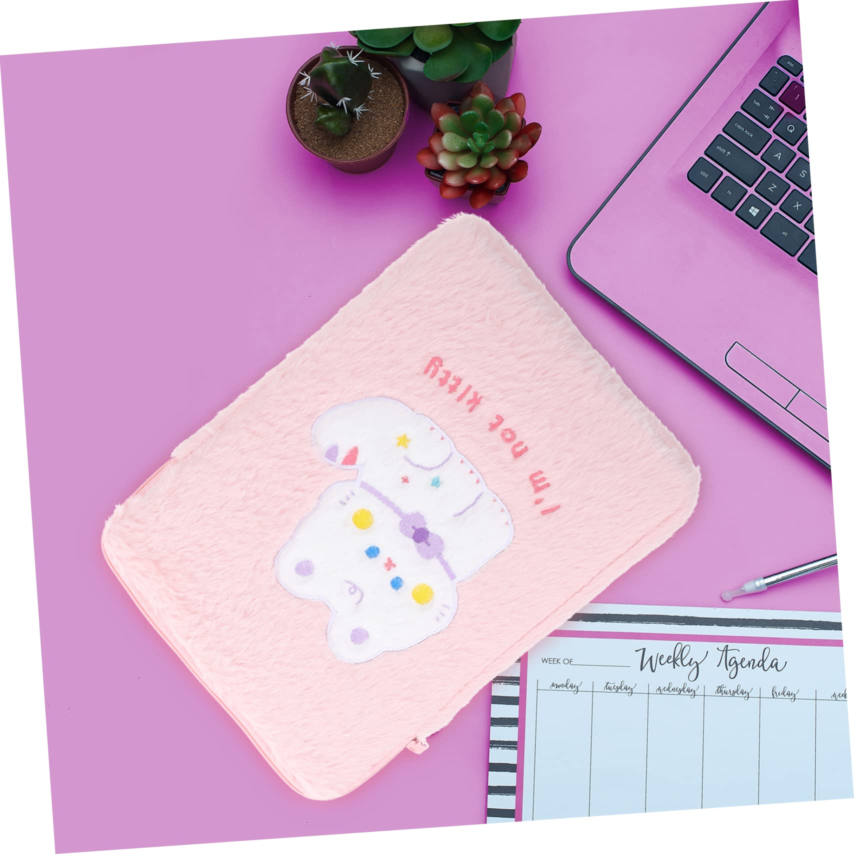 UKCOCO Plush Tablet & Laptop Storage Bag - Soft Computer Case for Home, Office & Travel - Cute Cartoon Holder for MacBook, iPad & Accessories - Perfect for Work, School & Daily Commute