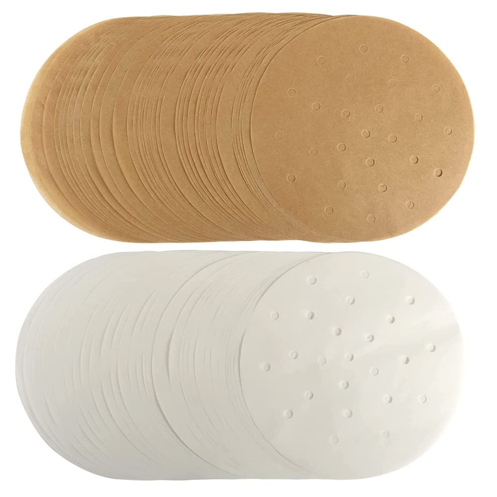 100-Piece Multi-Size Round Silicone Baking Mats for Air Fryer, Microwave, Oven, Steamer & Kitchen - Non-Stick Reusable Parchment Paper for Healthy Cooking & Baking