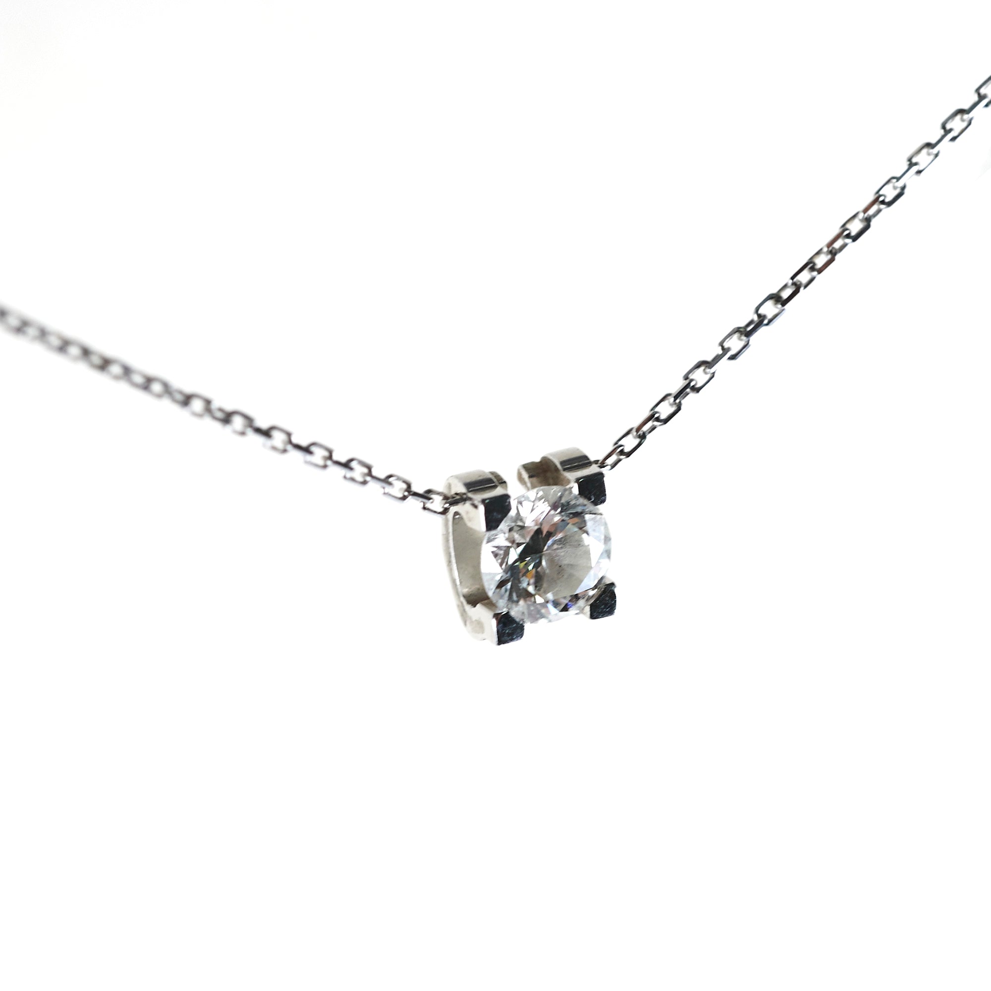Cartier 18K White Gold 0.59 Carat Diamond Pendant Necklace for Women - Elegant Jewelry Gift for Anniversary, Wedding & Special Occasions