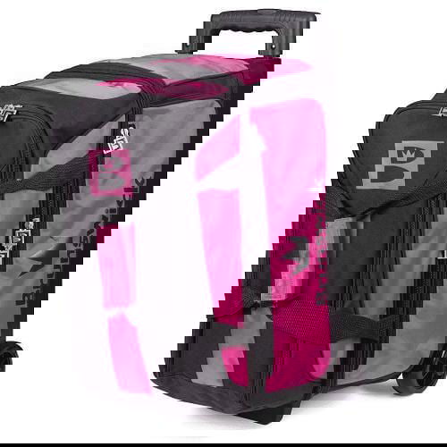 Brunswick Blitz Double Roller Pink Bowling Bag - Durable Rolling Bowling Tote for Women & Men - Perfect for League Play, Tournaments & Bowling Alley Storage