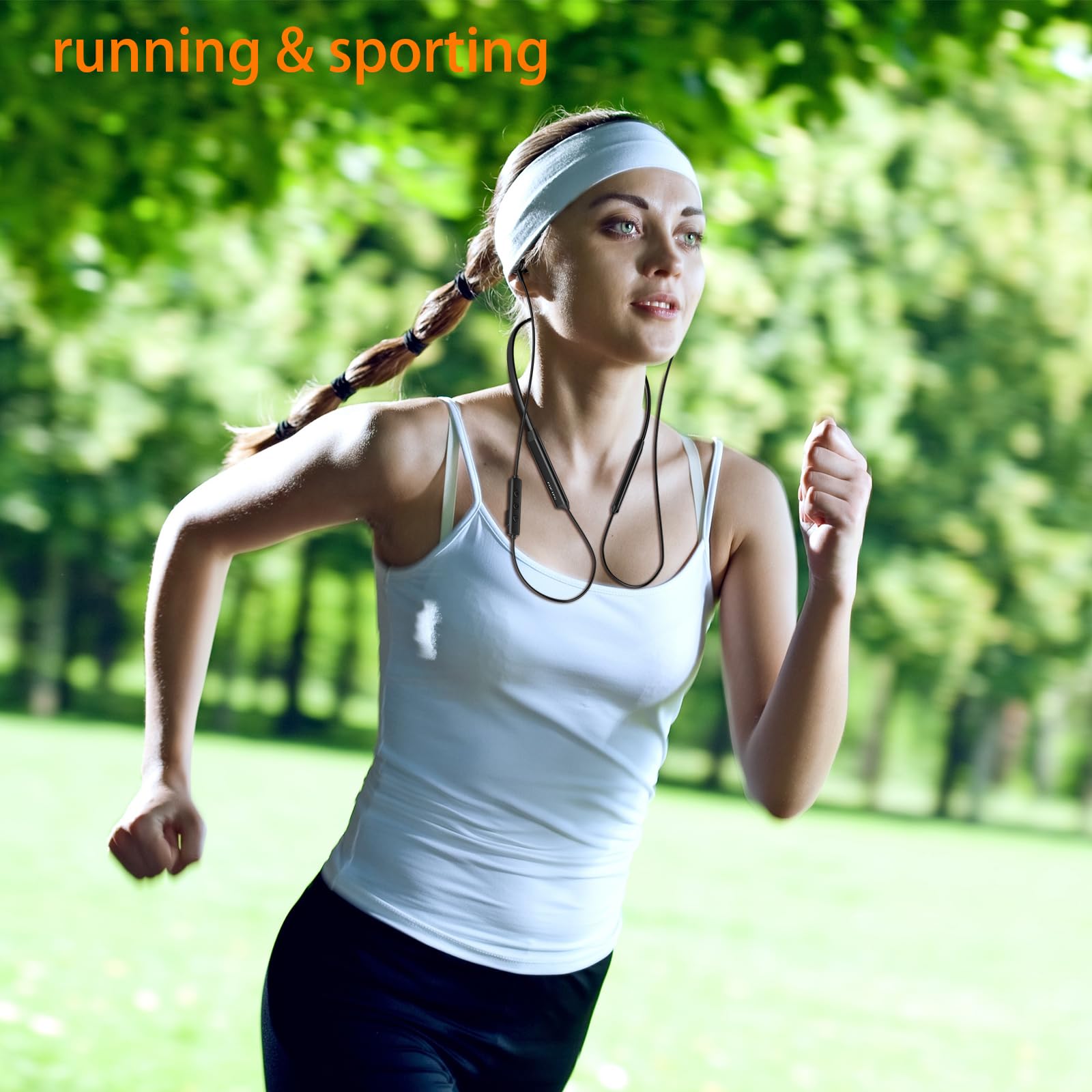 G5 Neckband Bluetooth Headphones with Microphone - Wireless HiFi Deep Bass Earbuds, Magnetic Metal Headset, IPX5 Sweatproof, 36Hrs Playtime - Perfect for Sports, Running, Gym Workouts & Hands-Free Phone Calls