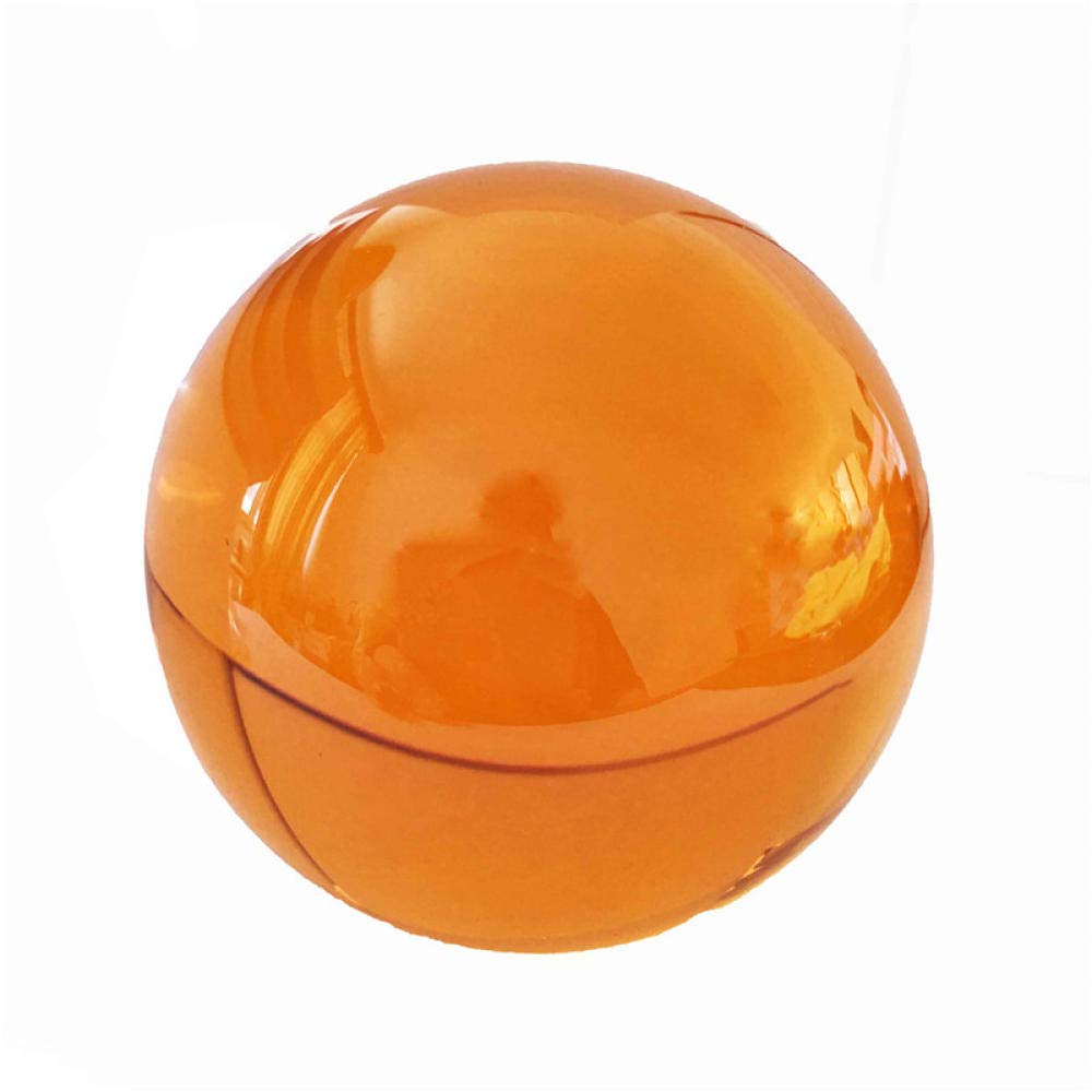 50mm/60mm/70mm/80mm/100mm Amber K9 Crystal Meditation Ball - Premium Glass Sphere for Home Decor, Yoga & Spiritual Healing (80mm with Stand)