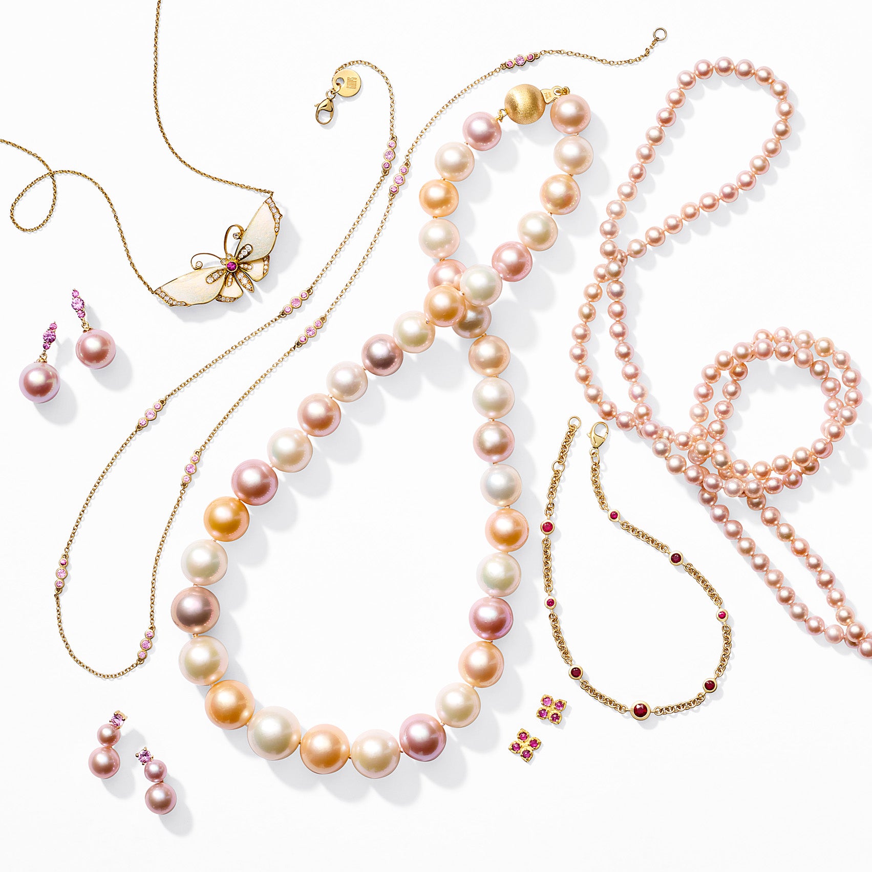 Orion Earrings - Pink Pearl & Pink Sapphire Dangle Earrings for Women | Elegant Jewelry Gift for Brides, Party & Special Occasions