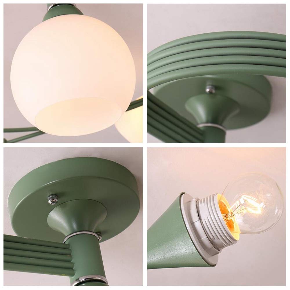 Stylish LED Multi-Head Ceiling Pendant Light - Modern Wrought Iron & Glass Chandelier for Living Room, Bedroom, Kids Room - Perfect for Home Decor, Nursery Lighting & Dining Room Ambience