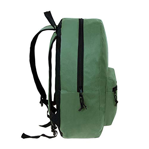 15 Classic Basic Backpacks in 6 Colors - Bulk Pack of 24 School Bags for Students, Travel & Everyday Use
