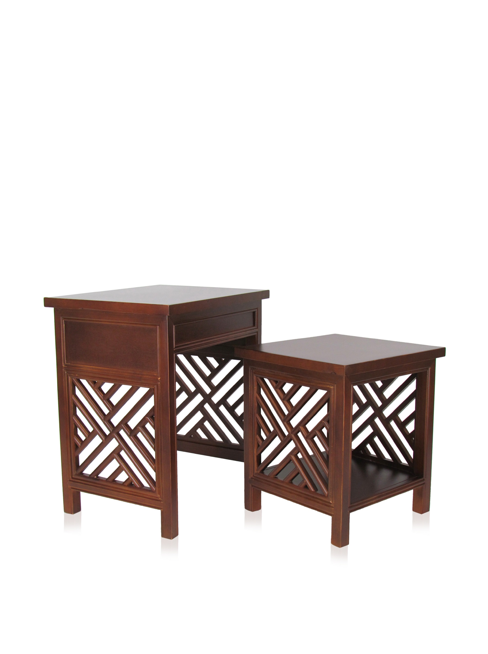 Charleston Furniture Window Nesting Tables Set of 3 - Modern Brown Side Tables for Living Room, Bedroom, or Office - Space-Saving End Tables with Stylish Design