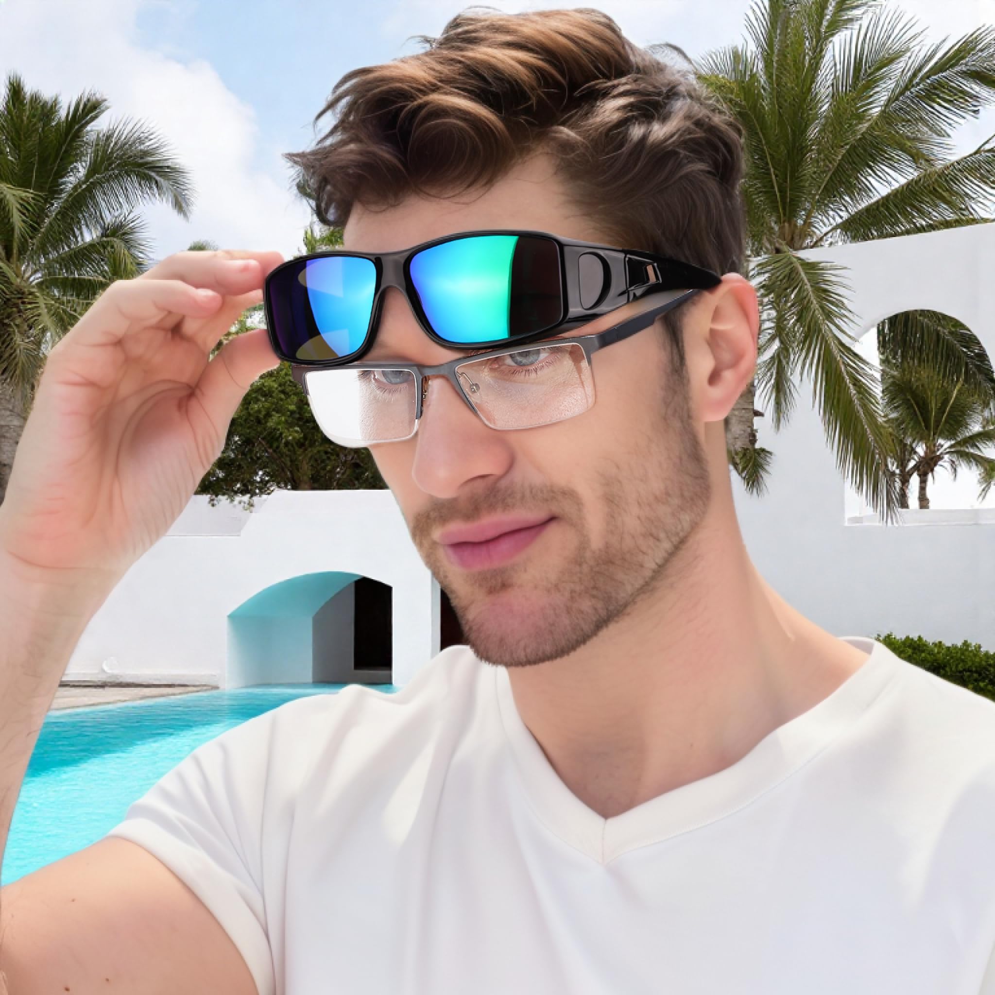 LVIOE Polarized Wrap Around Sunglasses for Men & Women – UV Protection, Fit Over Prescription Glasses – Perfect for Driving, Fishing & Outdoor Activities