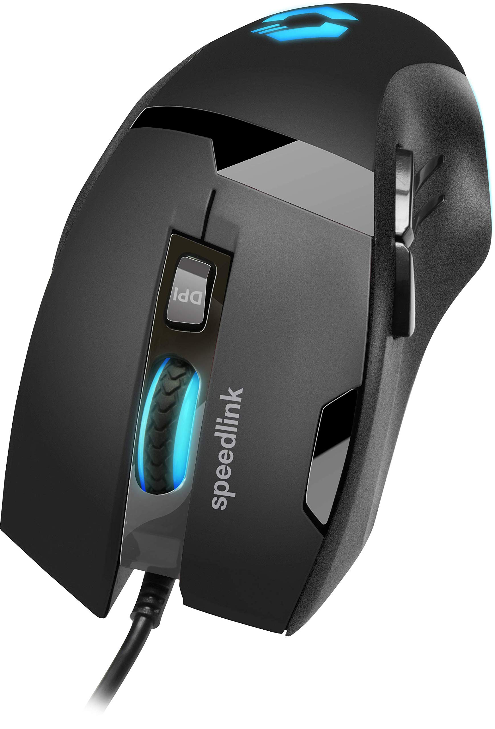 Speedlink VADES Wired Gaming Mouse with RGB Lighting - 2400 DPI, 5 Programmable Buttons, DPI Switch & Rapid Fire - Ergonomic USB PC Gaming Mouse for FPS, MOBA, eSports (Black) - Perfect for Competitive Gaming & Long Sessions