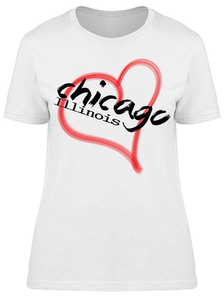 Red Heart Illinois Graphic Tee for Women - Soft Cotton Casual T-Shirt with Unique Design | Perfect for Everyday Wear, Date Nights & Weekend Outfits
