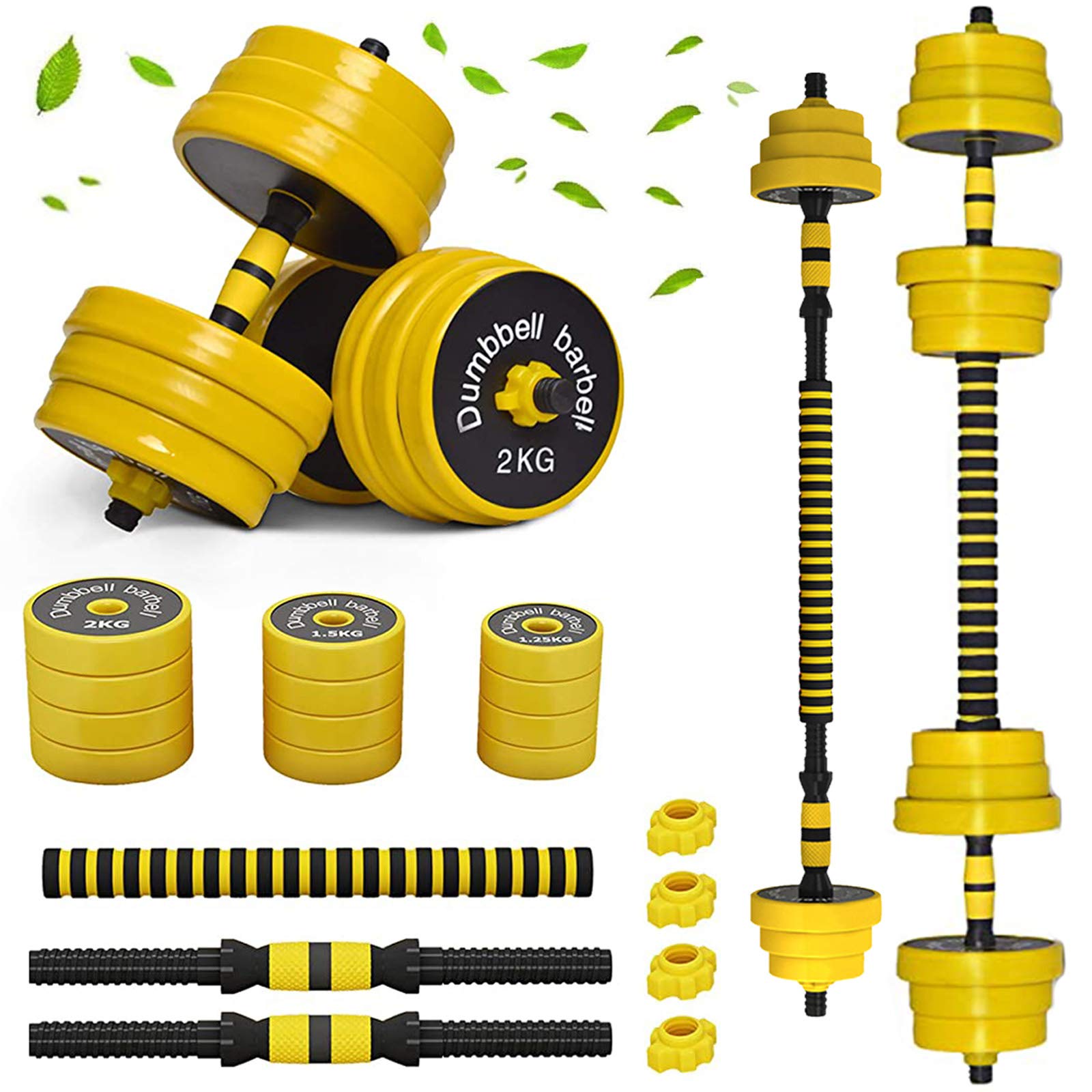 Adjustable Dumbbell Barbell Set 2-in-1 - 88lbs Free Weights with Connecting Rod for Home Gym - Strength Training Equipment for Men & Women - Perfect for Full-Body Workouts, Weight Lifting & Fitness Training at Home