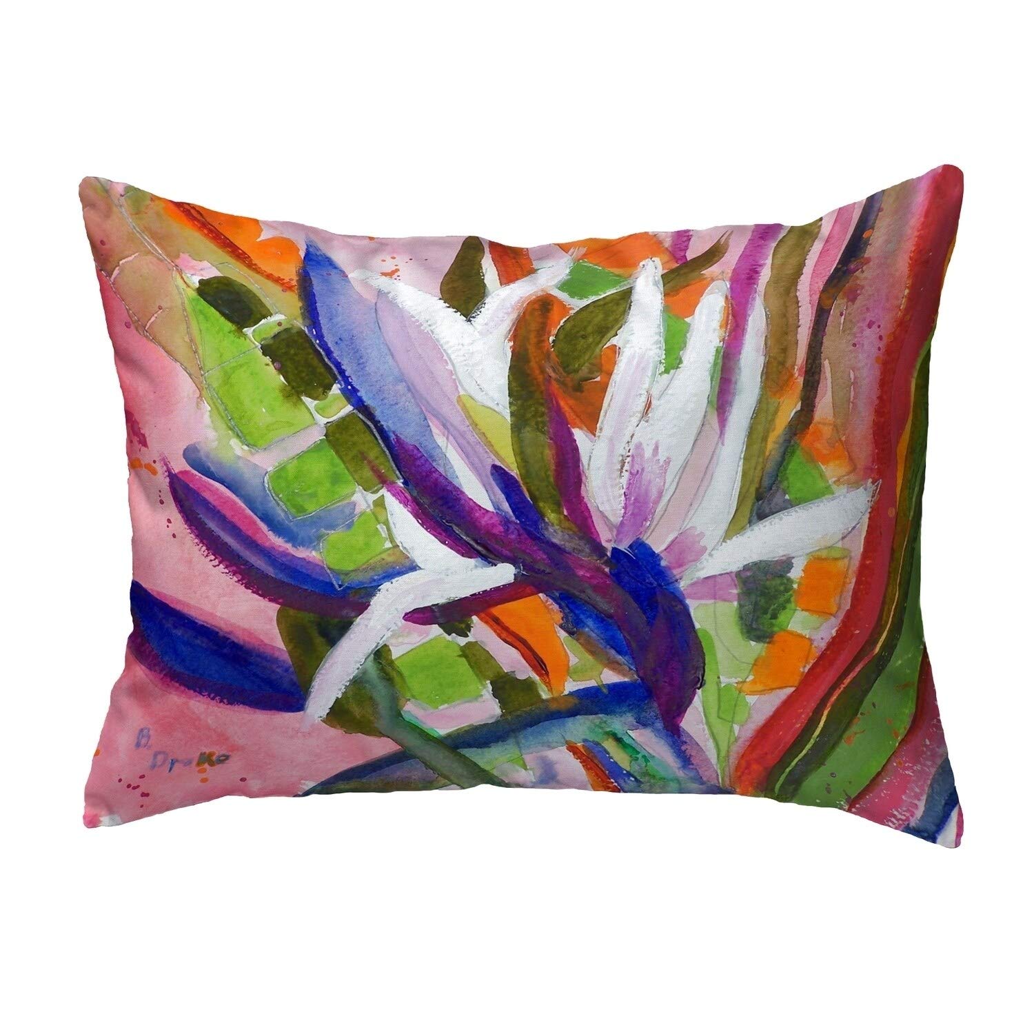 Betsy Drake KS289 Decorative Throw Pillow 11x14 Inches - Multi-Color Boho Style for Sofa, Bed, Couch - Perfect for Living Room, Bedroom & Home Decor
