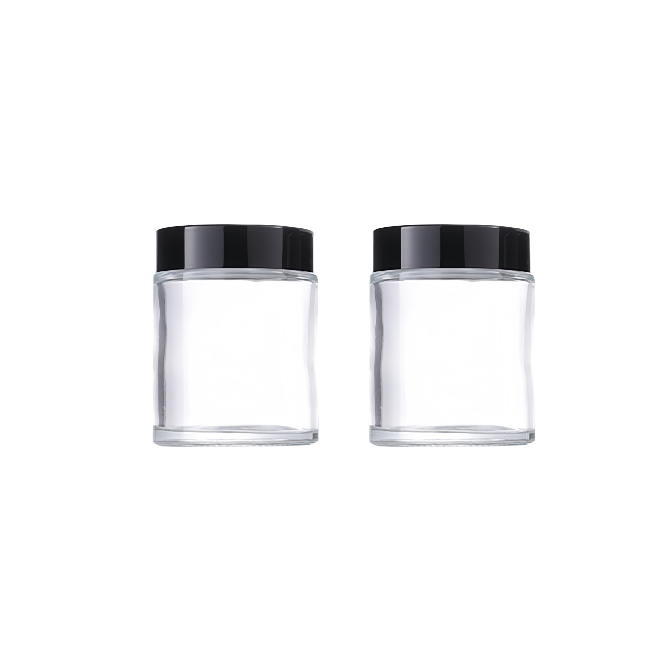 3.4 oz Clear Glass Jars with Airtight Lids - 2 Pack 100g Small Reusable Containers for Creams, Lotions, Ointments & Cosmetics | Perfect for Travel Toiletries, Makeup, Spices & Powder Storage