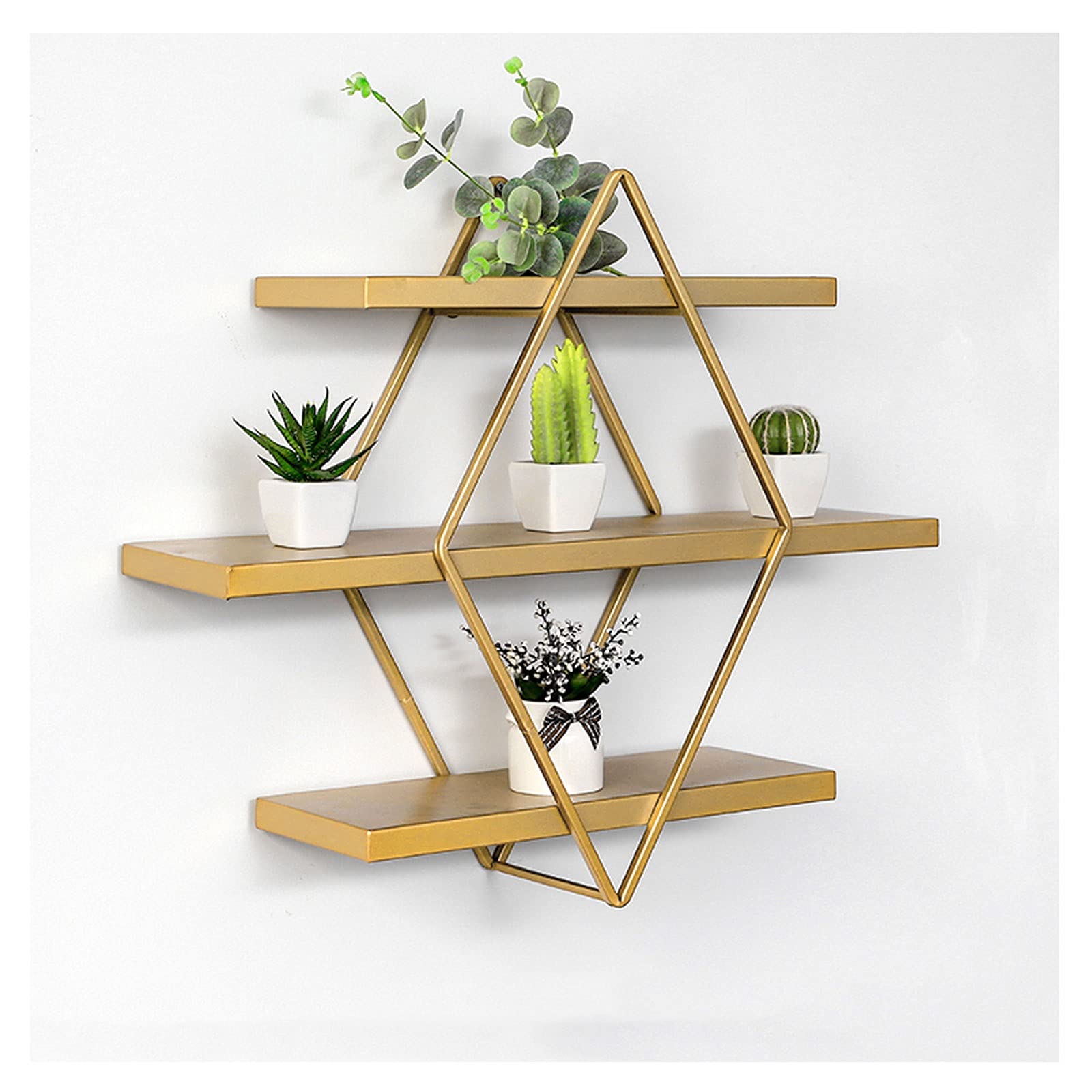 Heart-Shaped Metal Floating Wall Bookshelf - Heavy Duty Wall-Mounted Display Shelf for Bedroom, Living Room & Office Storage - Golden Storage Organizer (Medium Size) - Perfect for Small Space Decor & Book Display